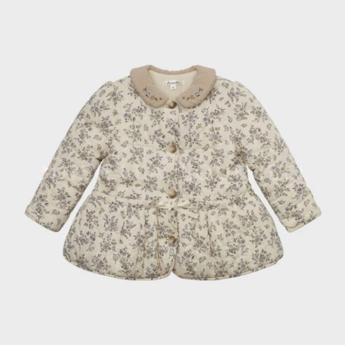 LOUISIELLA 復古花卉綁帶外套 Laspe Quilting Jacket - Vintage Blue