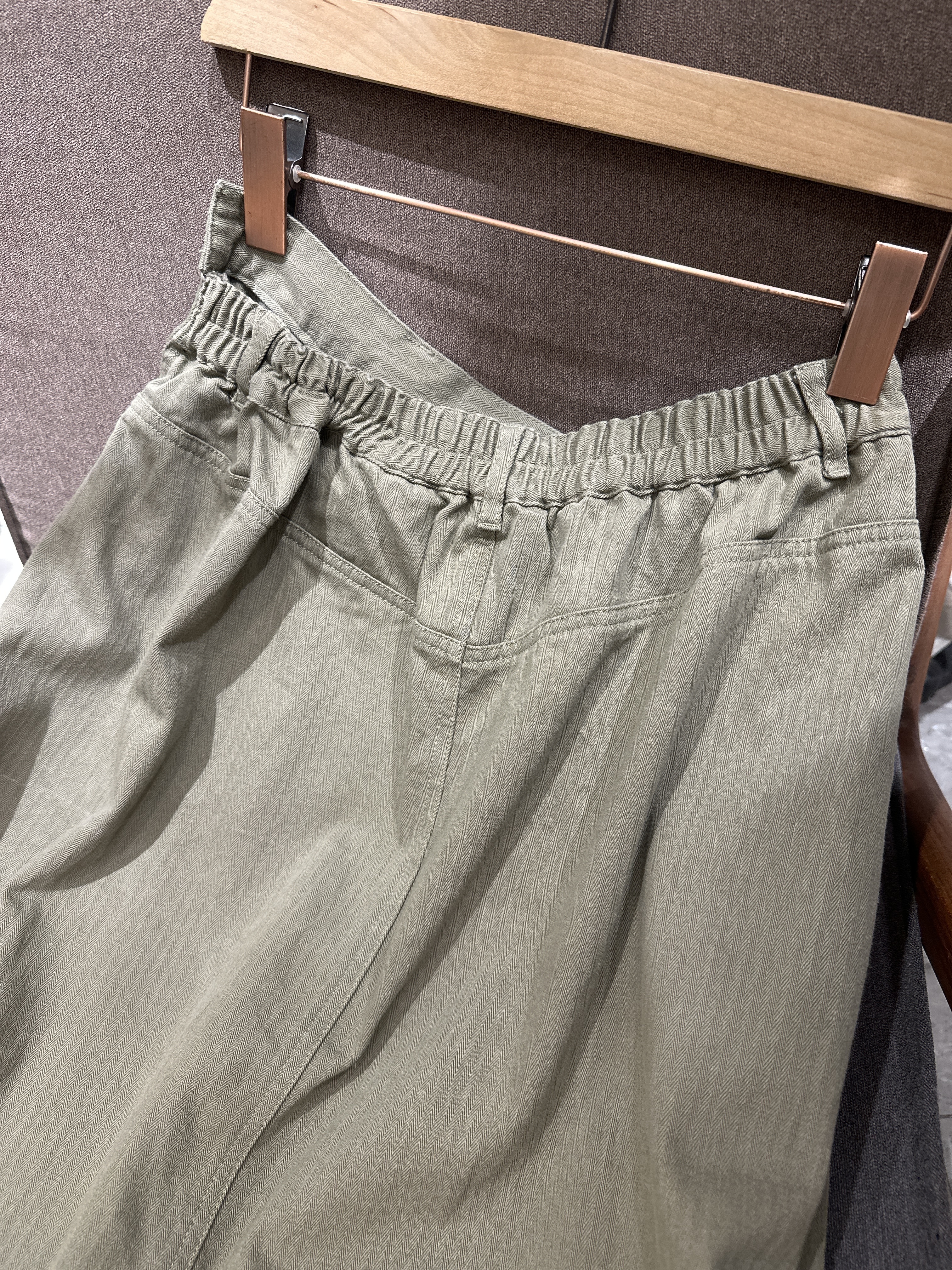 人字紋斜布A字長裙 - SK53889