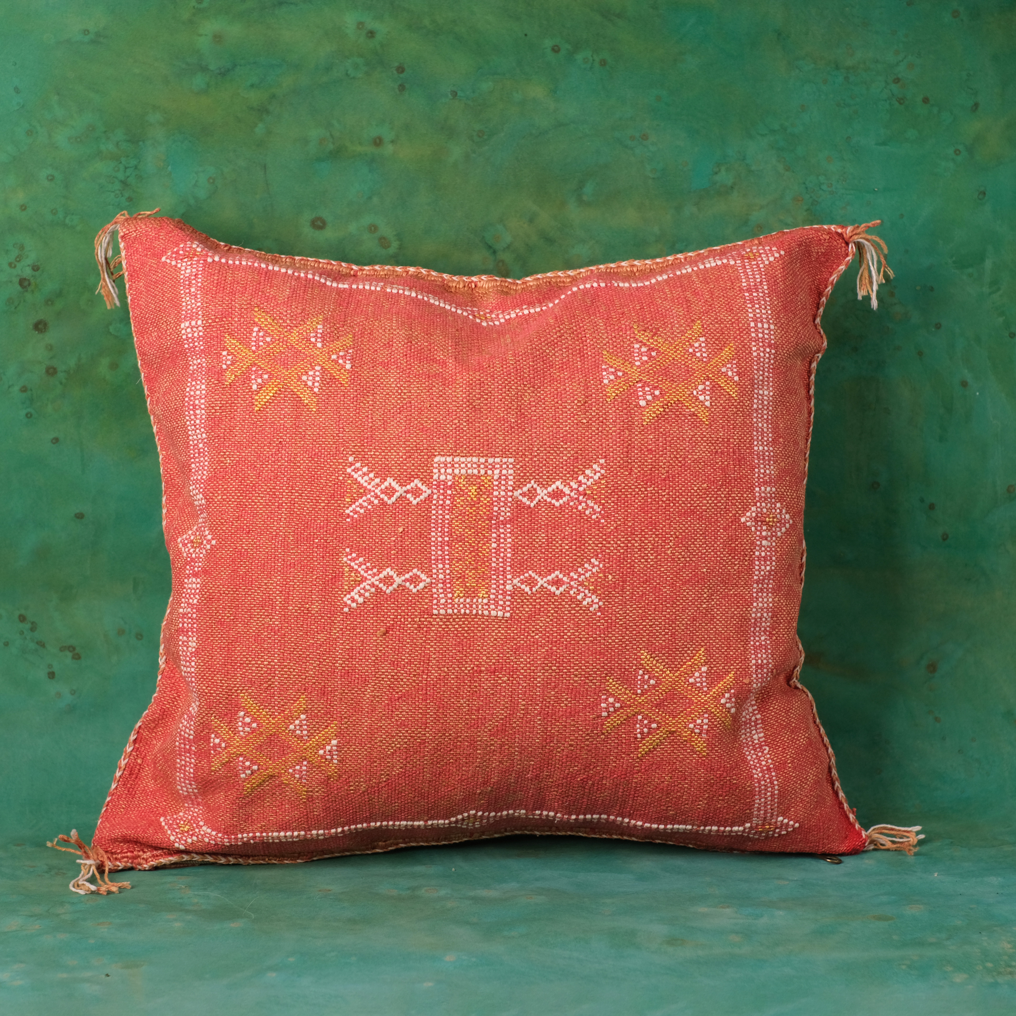 仙人掌手織抱枕套｜石榴紅｜摩洛哥