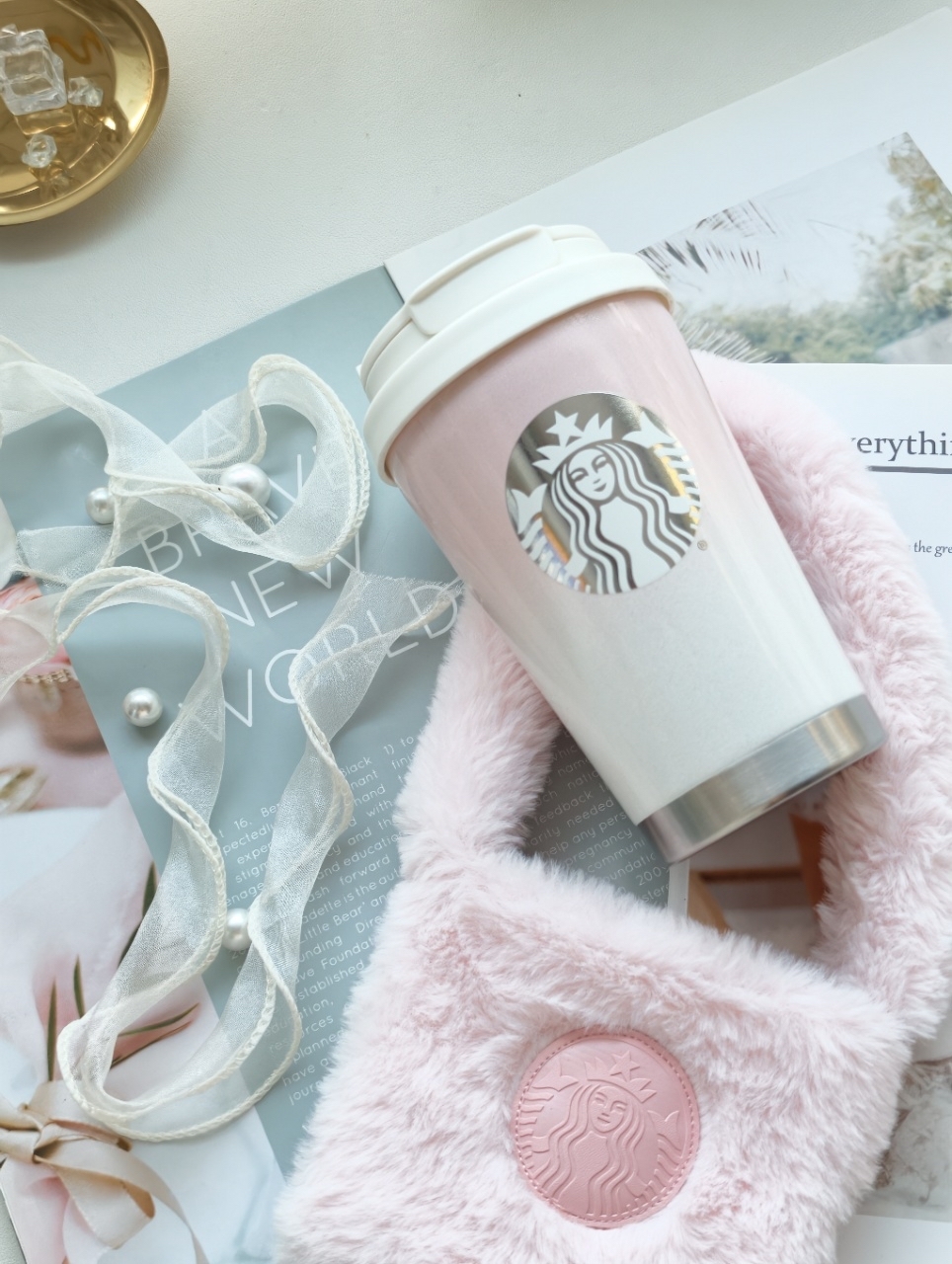 代購-Starbucks星巴克 經典漸層粉色系列  380ml