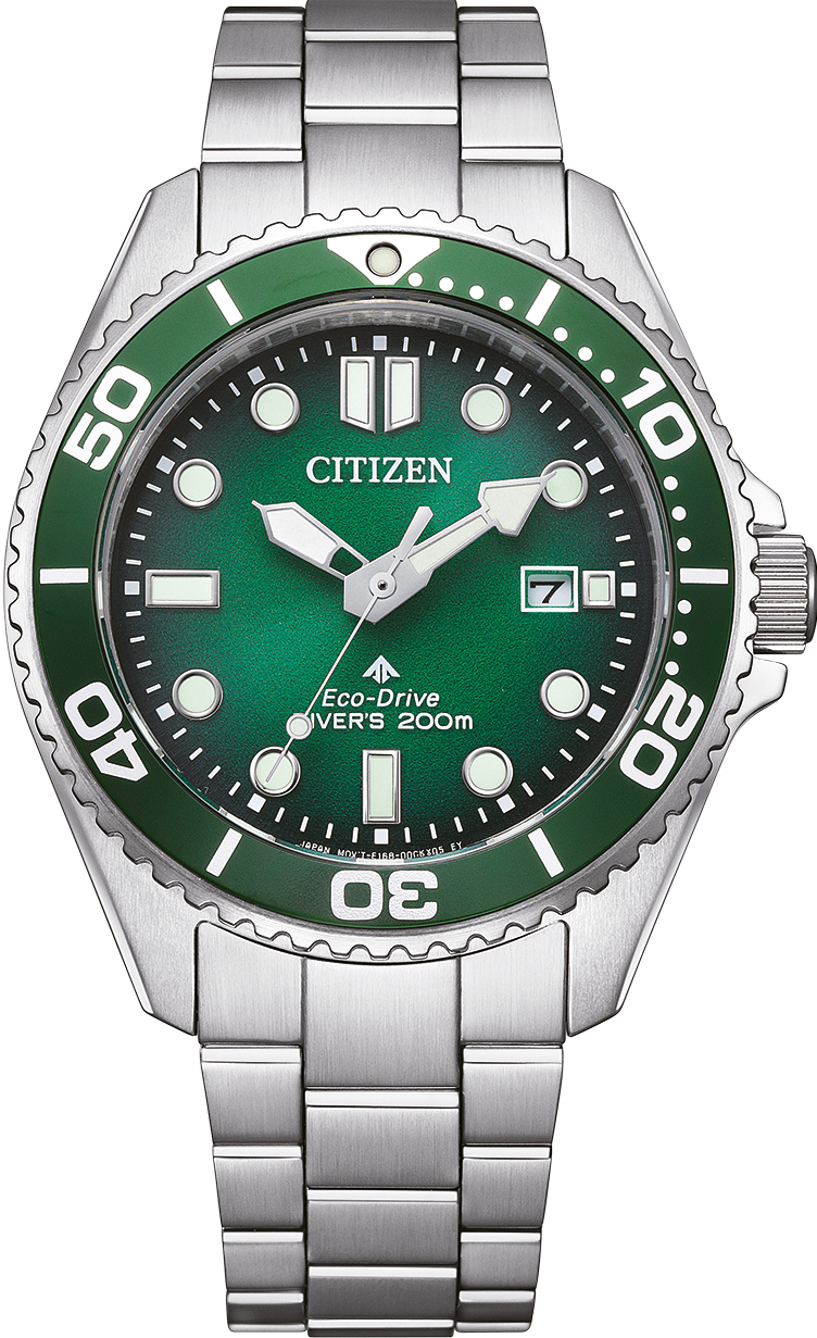 萬年鐘錶 - Citizen PROMASTER 星辰錶  限量漸層綠200米光動能潛水錶 BN0269-50W 錶徑40.6MM