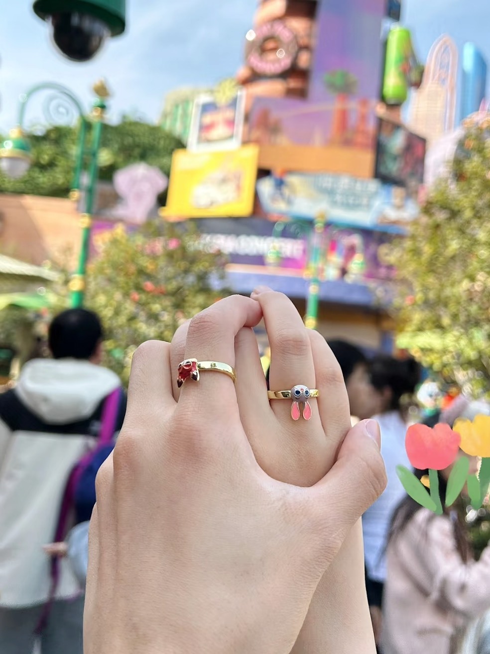 上海迪士尼限定 動物方城市 茱蒂 尼克 對戒 戒指 耳環