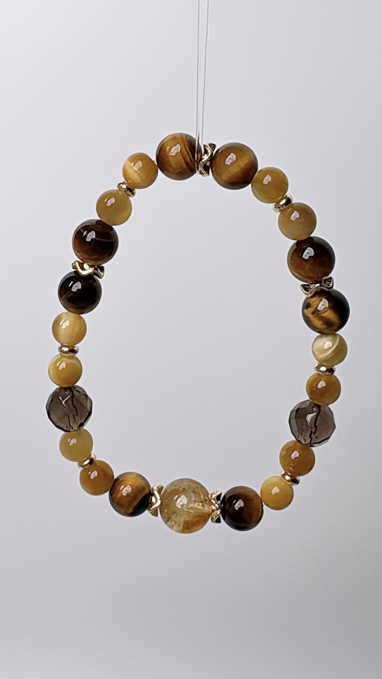 穩穩的豐盛 | 虎眼石黃塔晶茶晶《彈力繩款式》