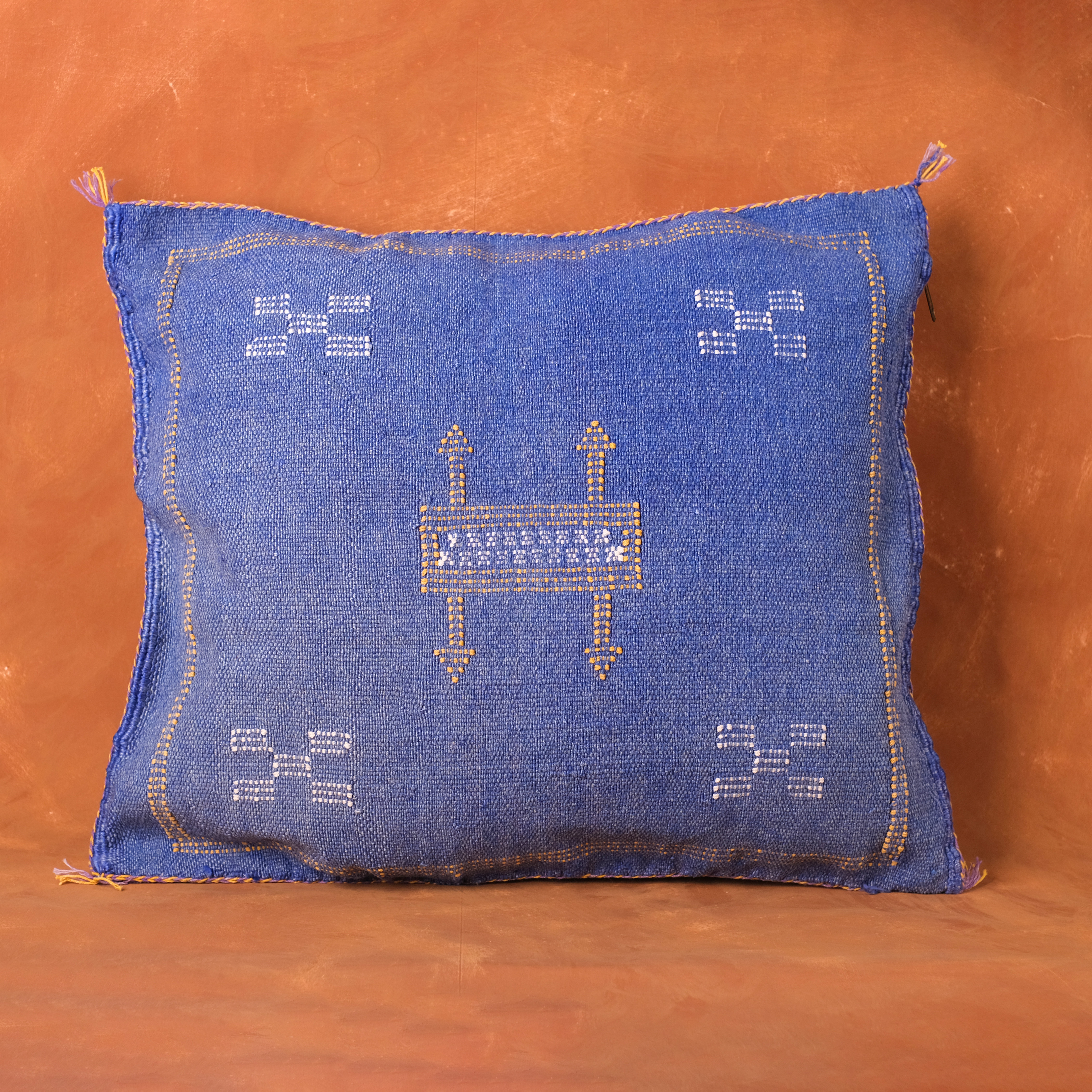 仙人掌手織抱枕套｜地中海藍｜摩洛哥