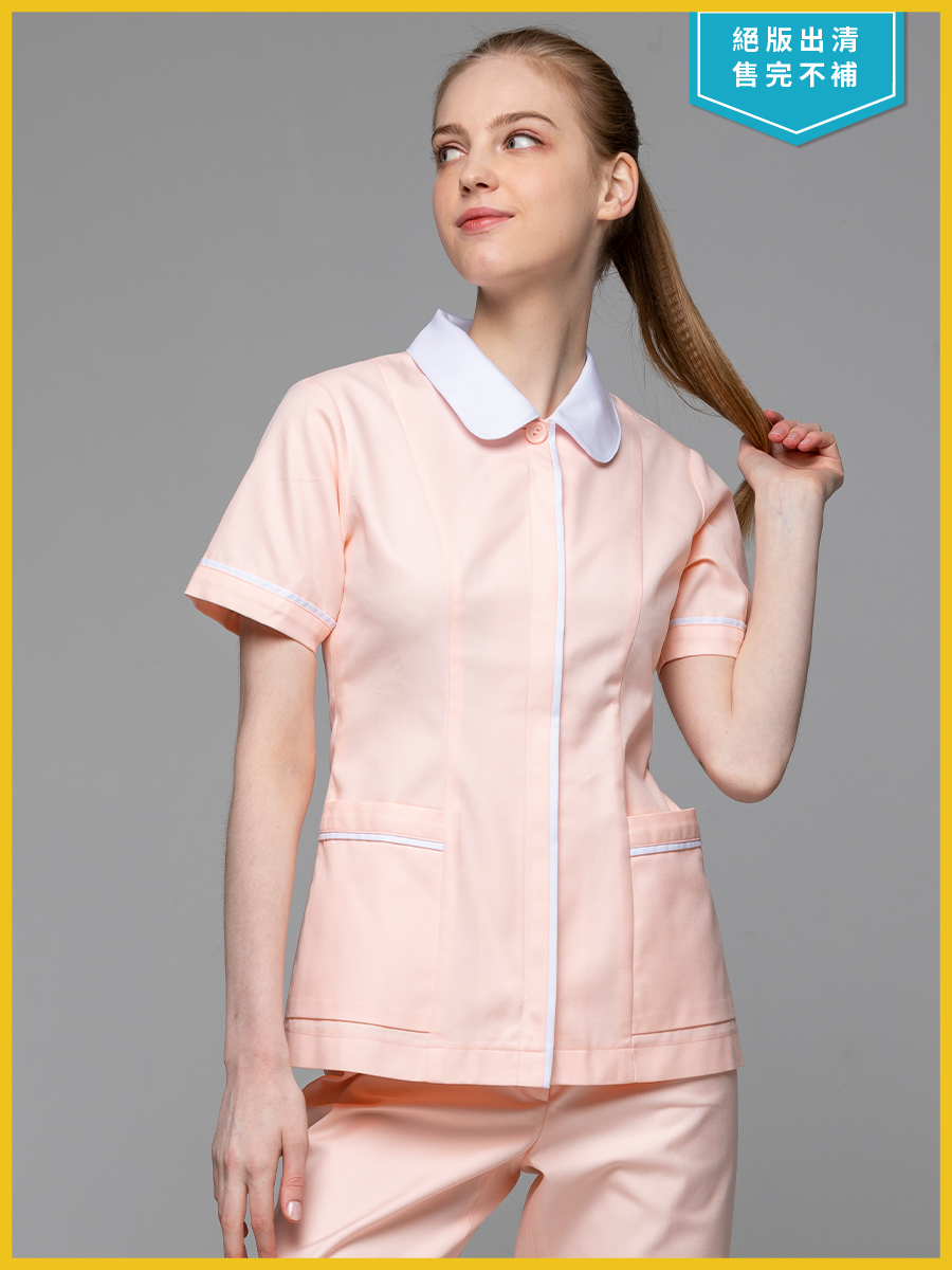 【 B222-F0 出清款】女護理褲裝-B立挺布-粉霧橘