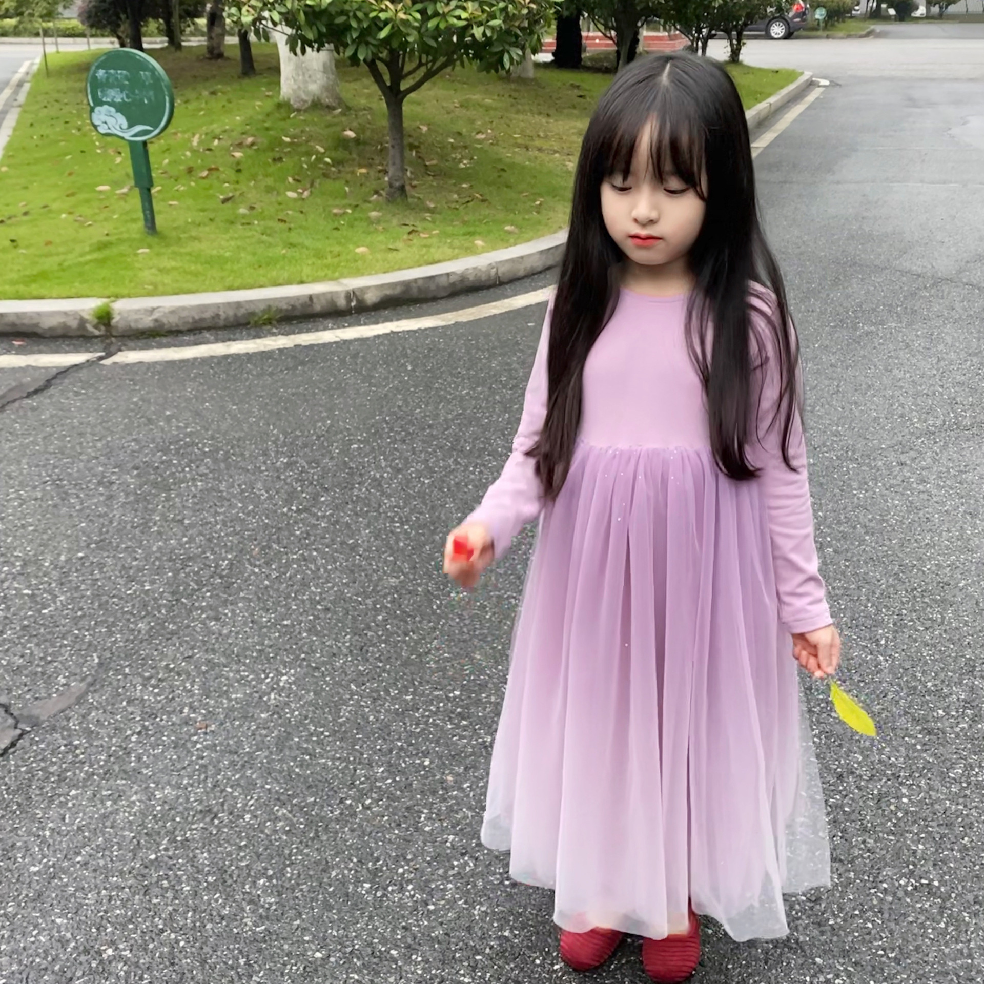 25冬 柔軟漸層紗裙(丁香紫)