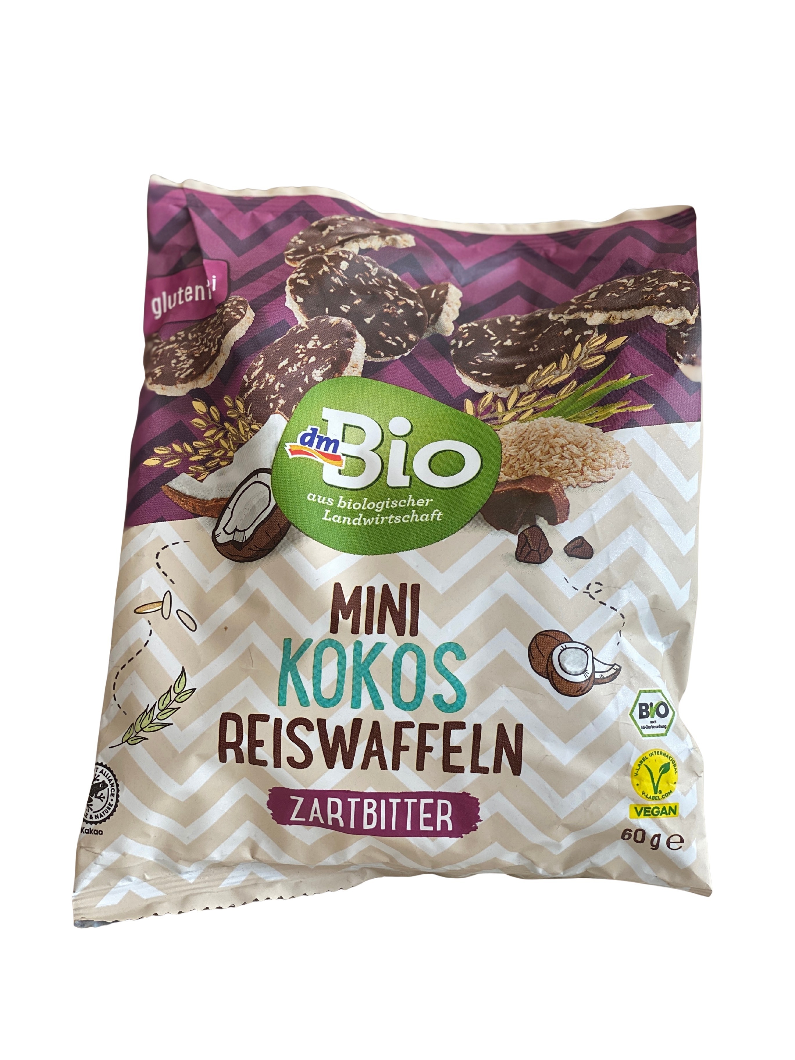 dmBIO organic coconut dark chocolate mini rice wafers (best before 23 Sept 2026)