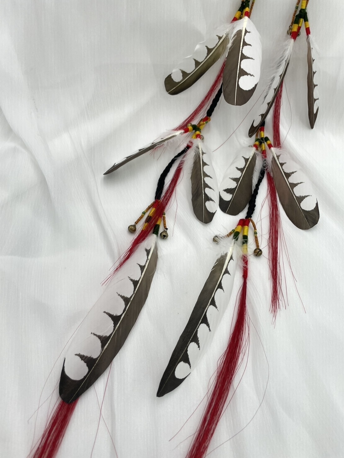 W-No.9仿真手工繪畫羽毛萊冠97cm