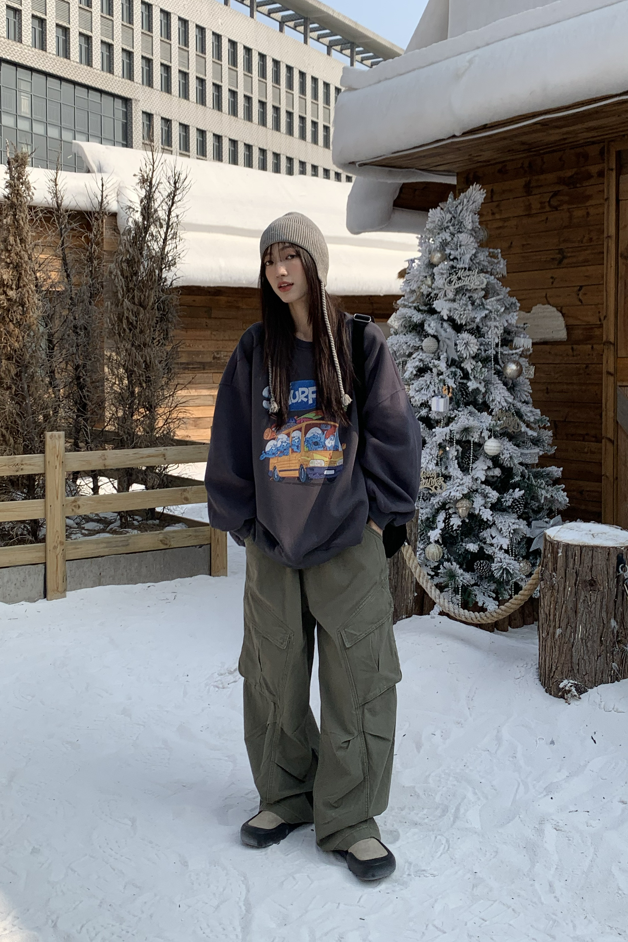 Last Month｜個性抓皺造型工裝褲 3色