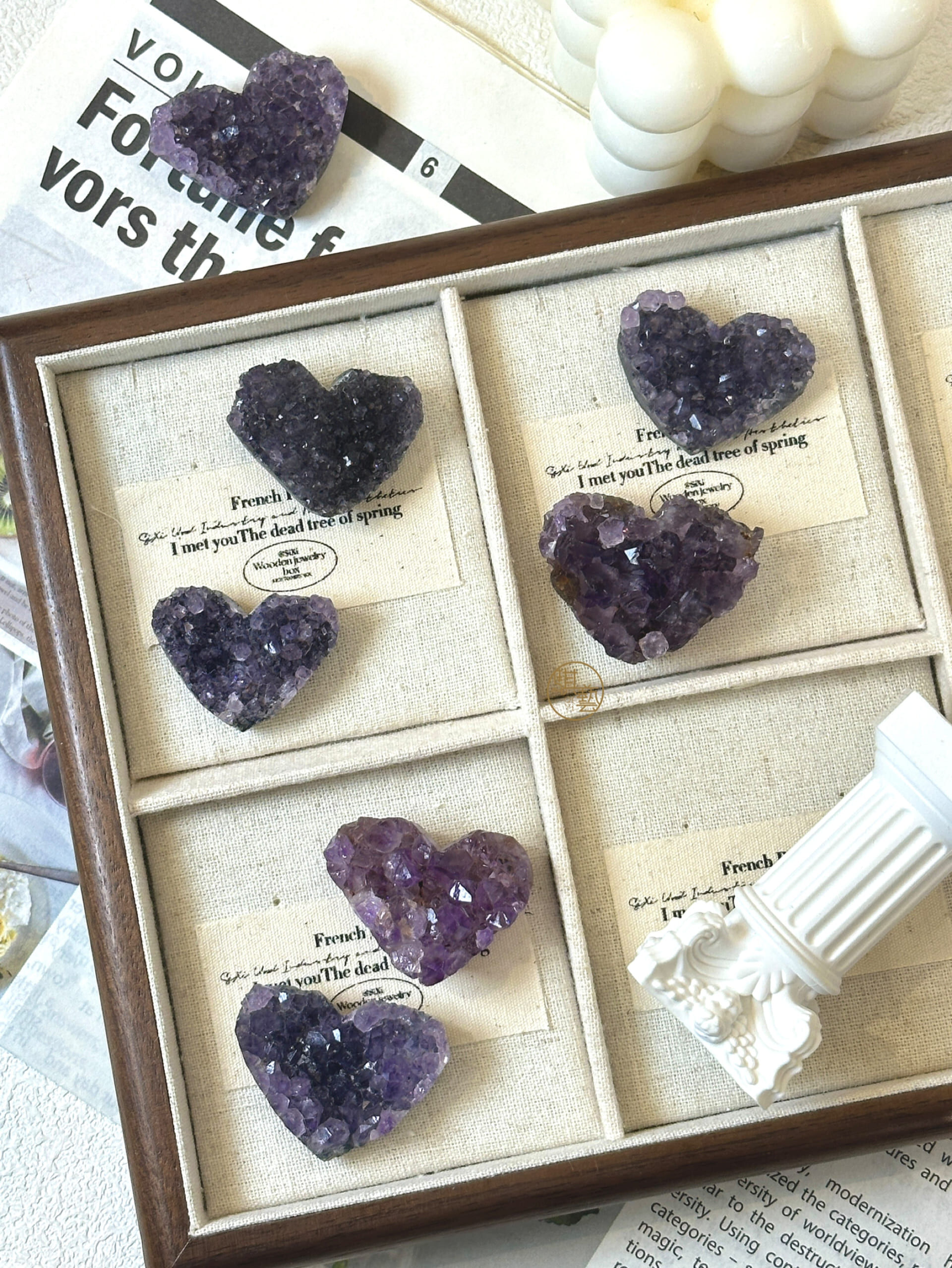 紫水晶小愛心｜情緒安定 × 淨化磁場 × 療癒守護