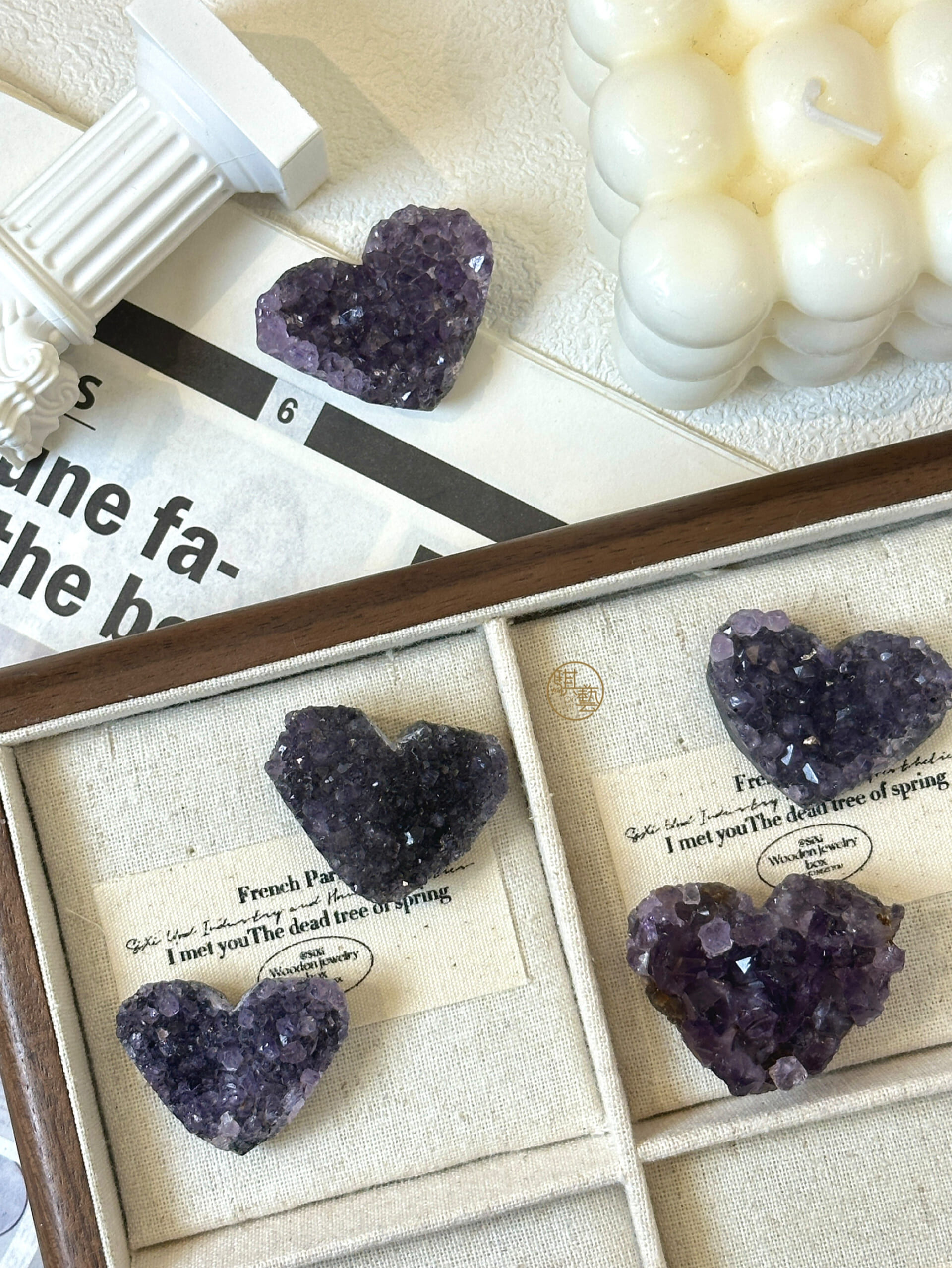 紫水晶小愛心｜情緒安定 × 淨化磁場 × 療癒守護