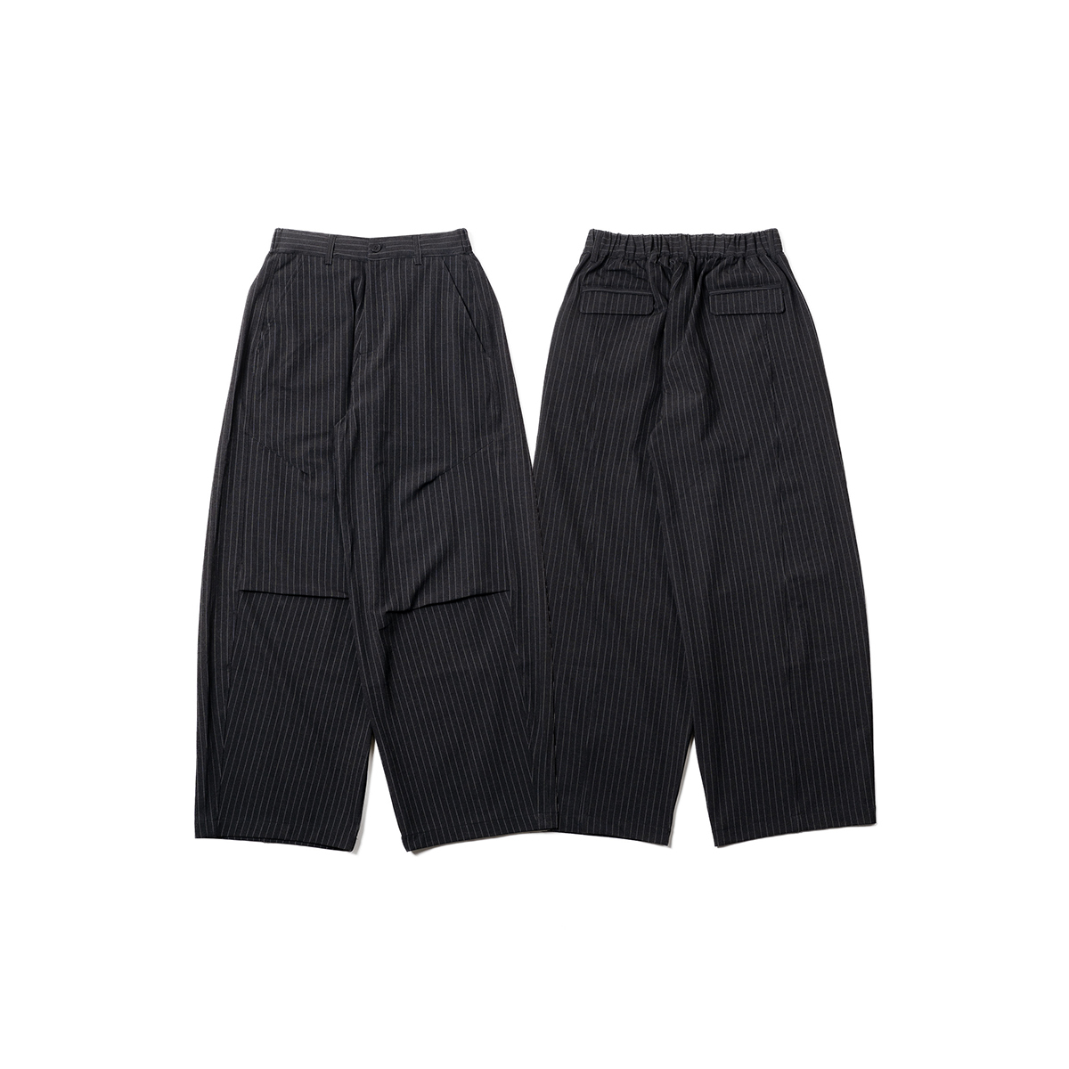 OurPick Striped Suit Pants 寬版摺線條紋西裝褲