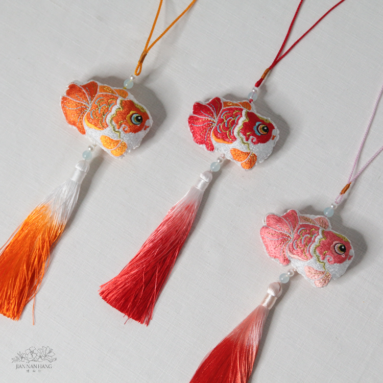 裝飾 金絲錦鯉掛飾 3色