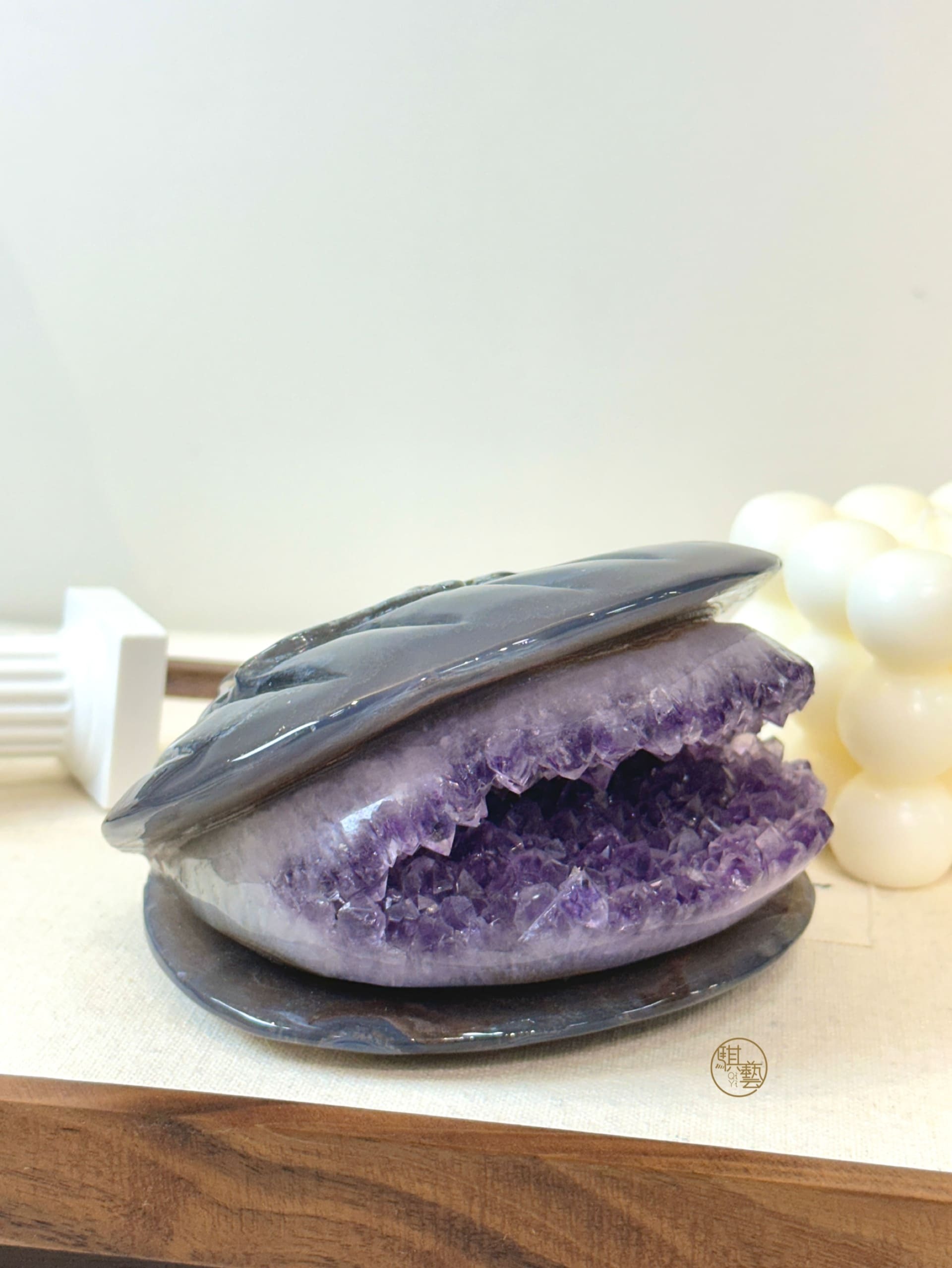 高品紫水晶全拋貝殼｜強效淨化 × 聚氣招財 × 收藏級能量擺件