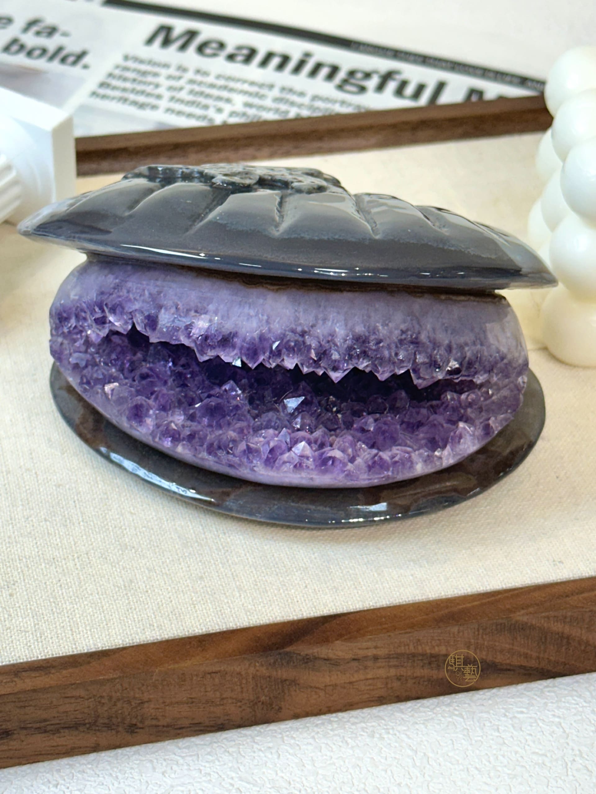 高品紫水晶全拋貝殼｜強效淨化 × 聚氣招財 × 收藏級能量擺件