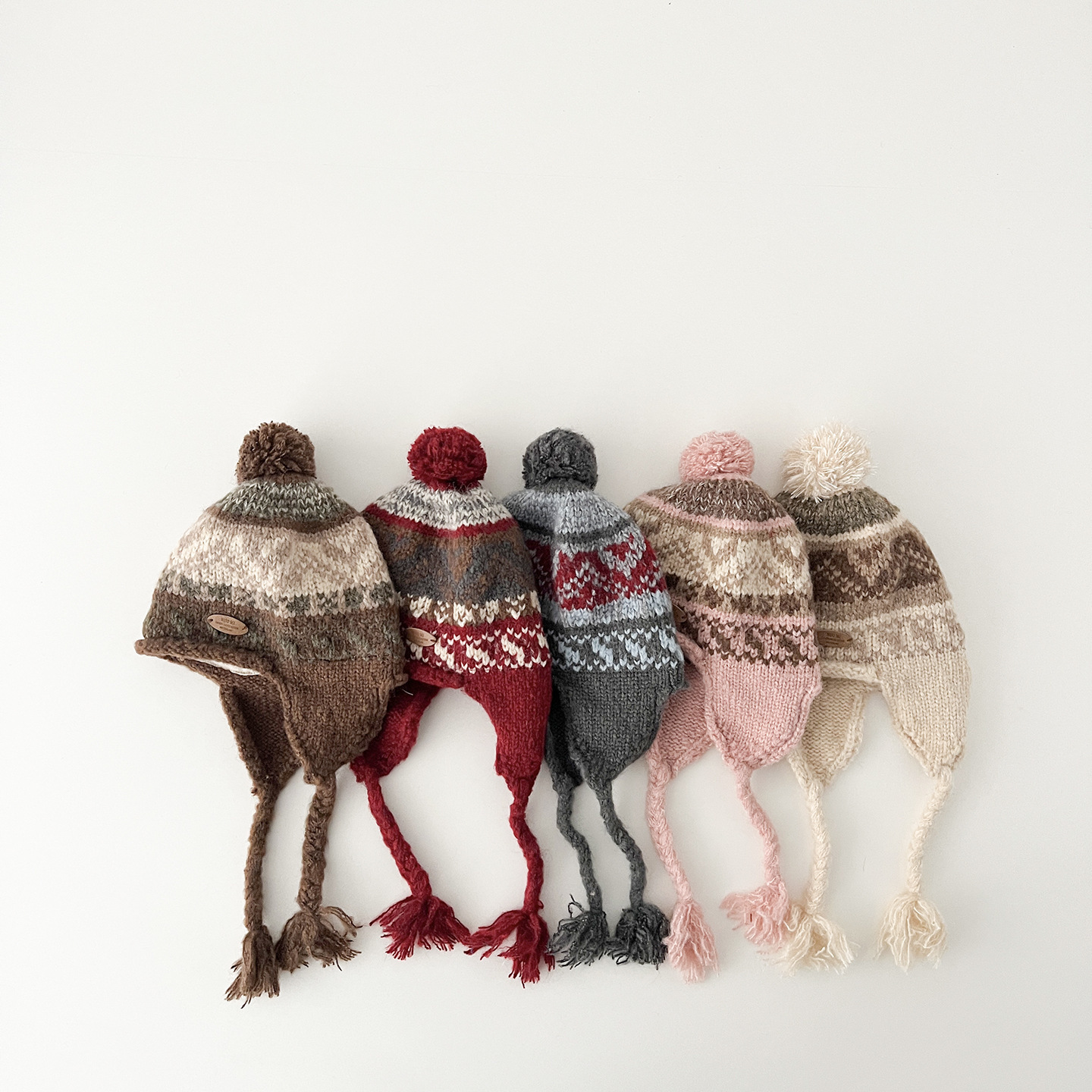 25冬 撞色針織圖騰帽 (五色)