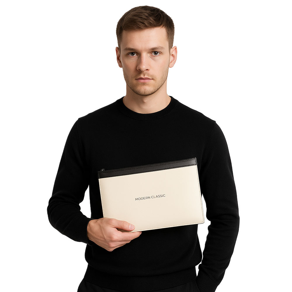 【Rodger Parker 羅杰帕克】RGP-C011 白拚黑 logo 手拿包-