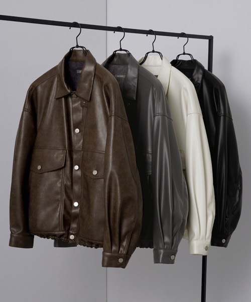【預購/現貨】日本 nui nullu 復古 3way 寬鬆皮革外套