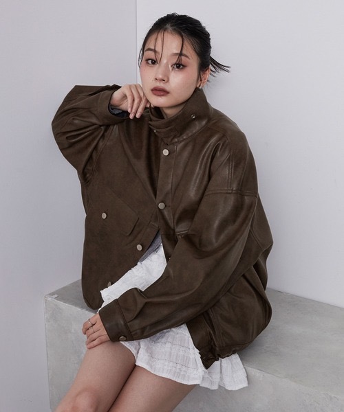 【預購/現貨】日本 nui nullu 復古 3way 寬鬆皮革外套