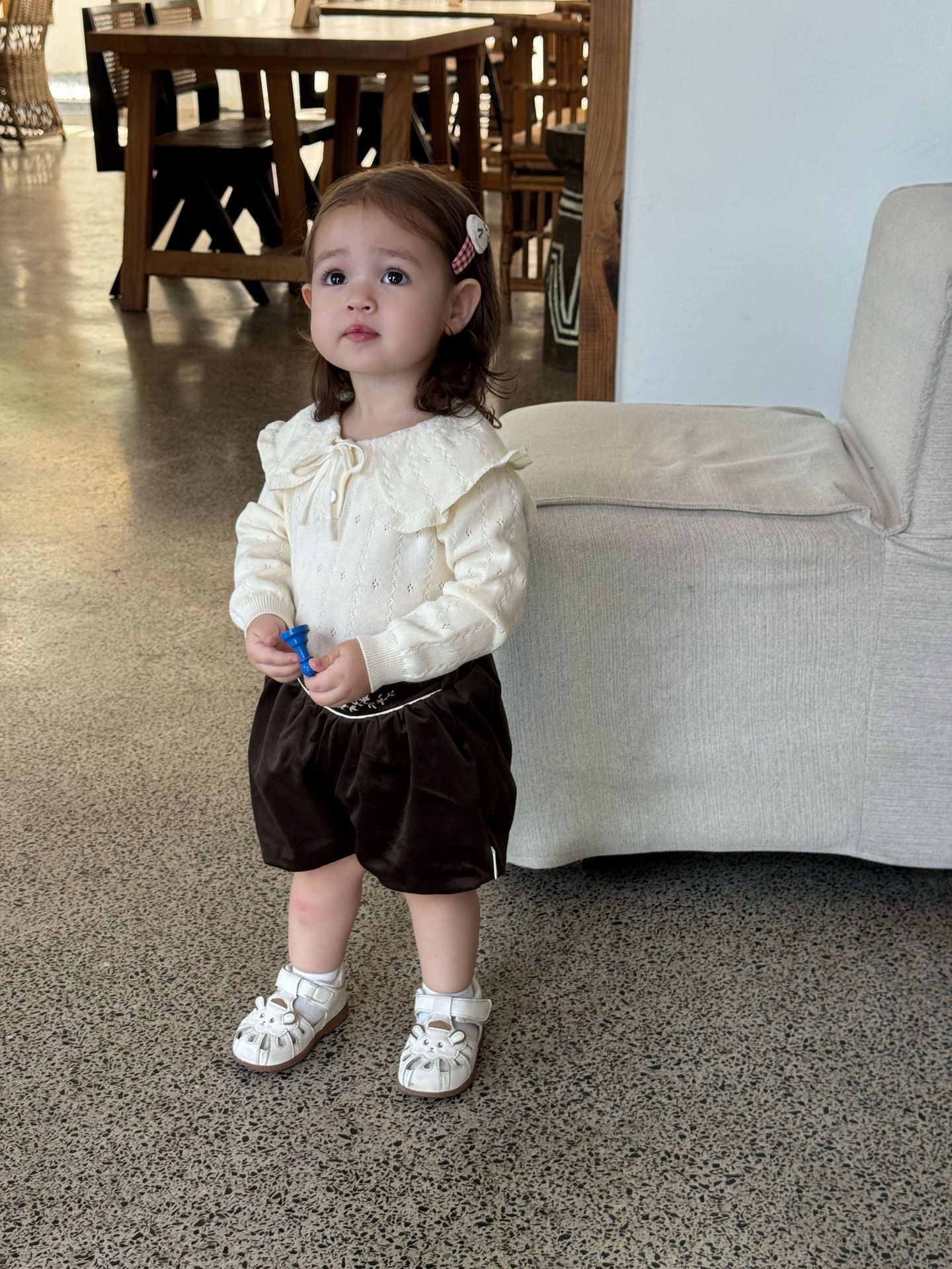 蜜糖荷葉領上衣