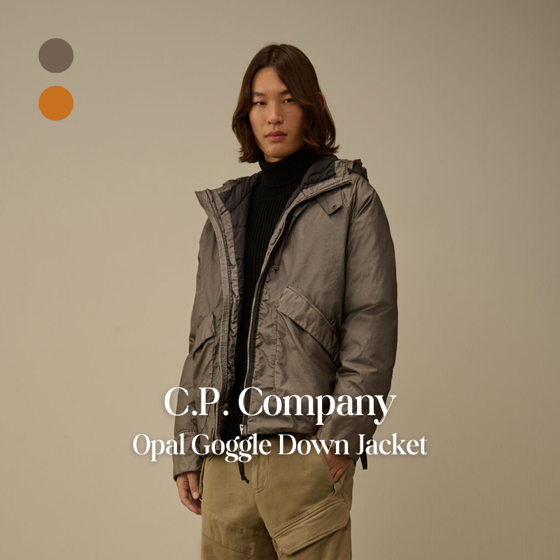代購】C.P. Company Opal Goggle Down Jacket 機能羽絨連帽外套 – 標誌護目鏡設計・高保暖度