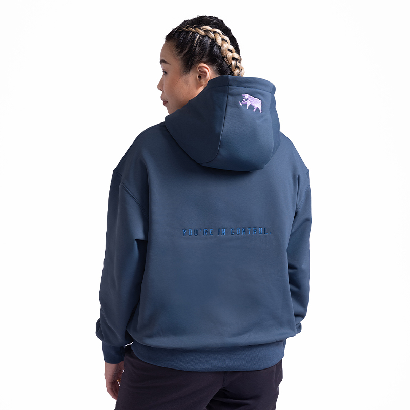 超輕量刷毛連帽上衣（黛藍色)