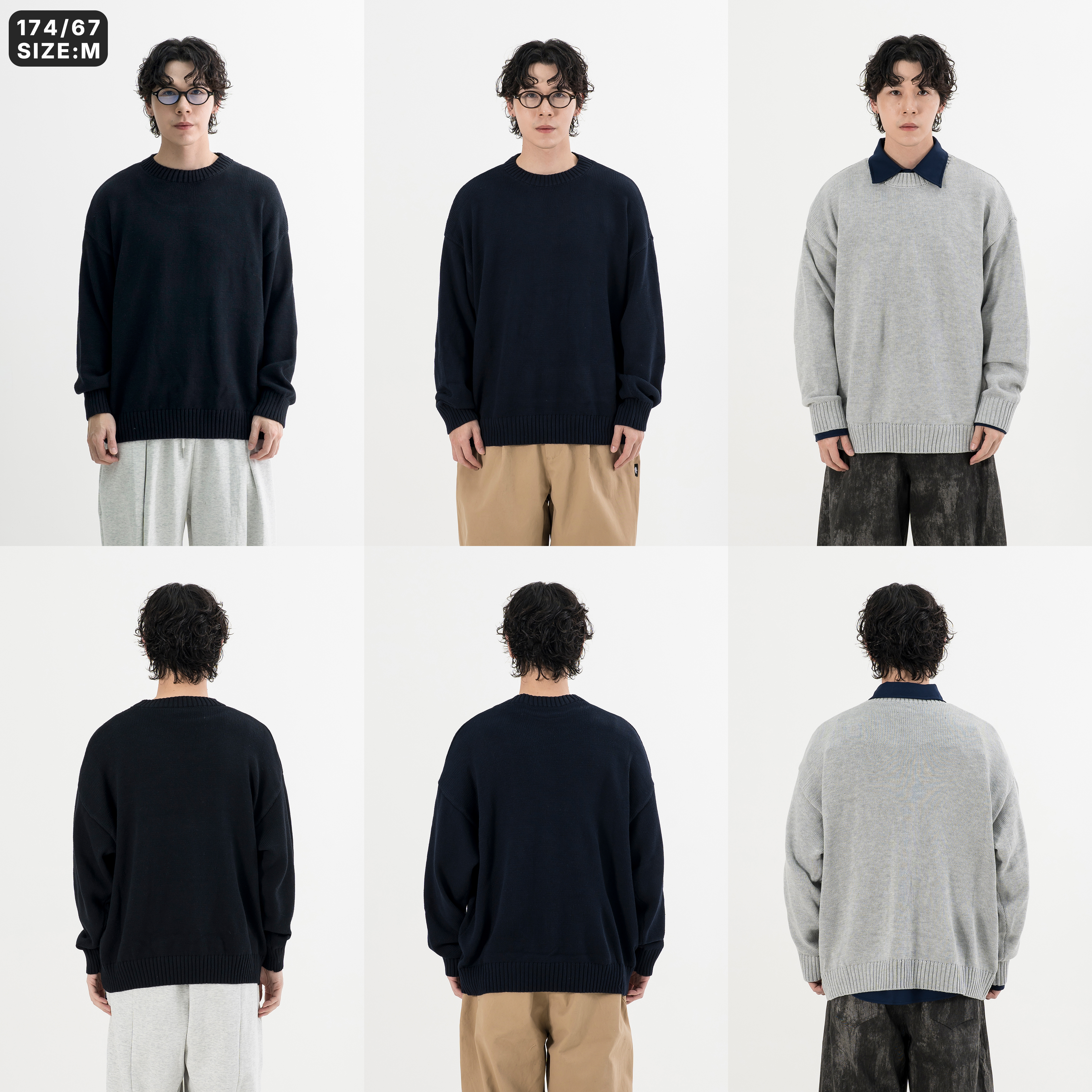 Merino Wool Crew Neck Sweater 美麗諾羊毛 圓領毛衣 [PTR-W109]