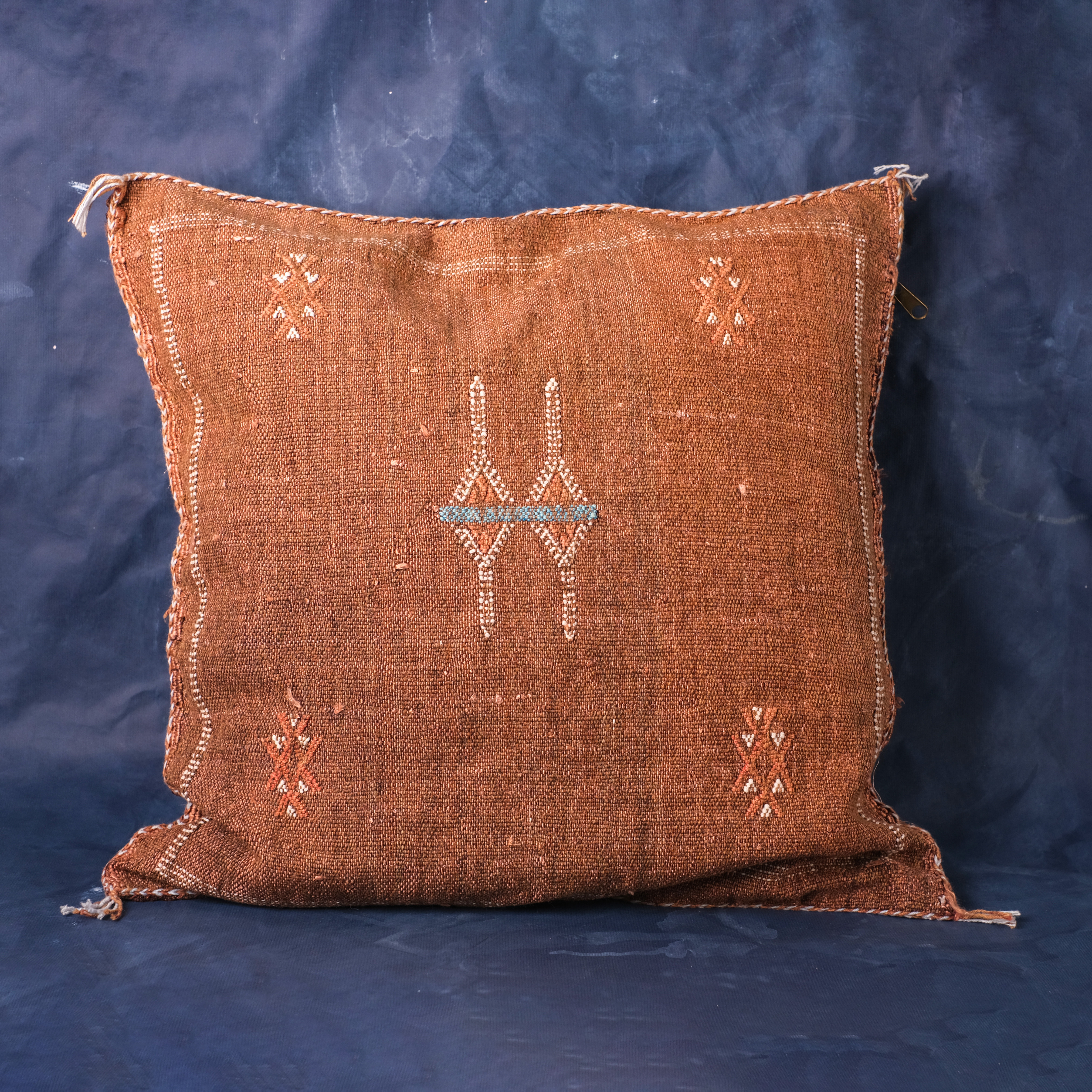 仙人掌手織抱枕套｜炭棕｜摩洛哥