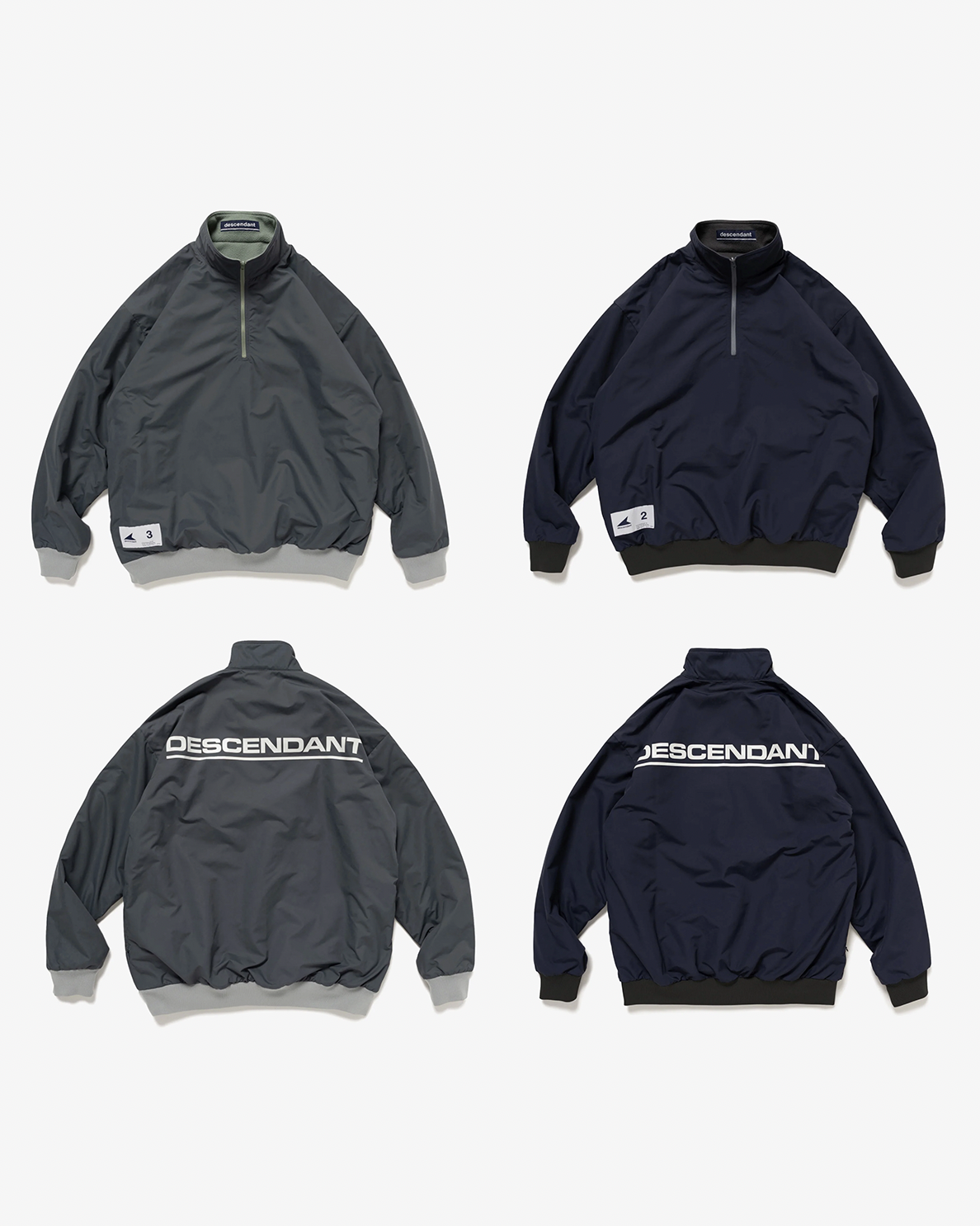 [Instock] DESCENDANT FW25 TIDE HALFZIP JACKET | ( NAVY / GRAY )