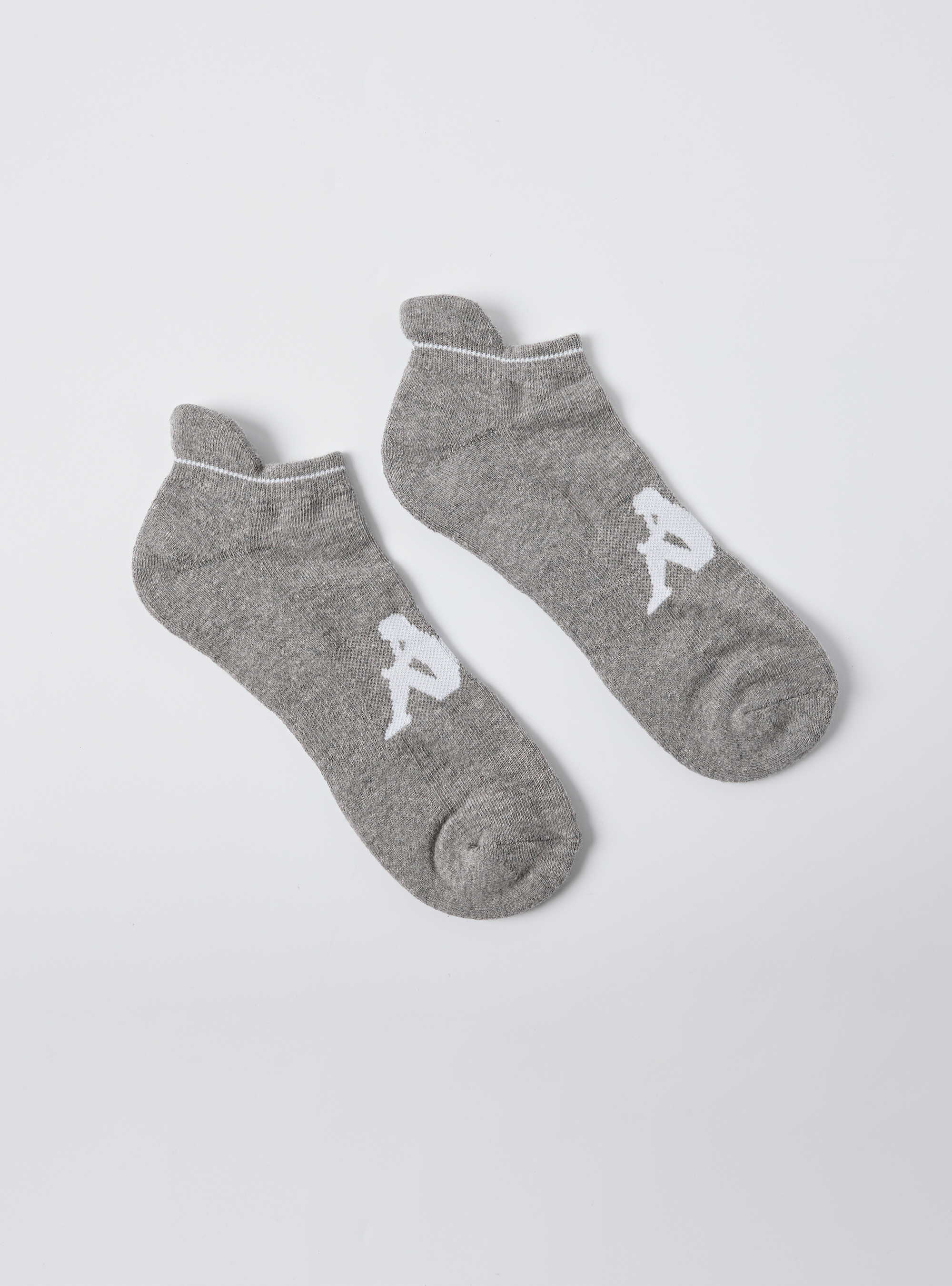 LOGO印花毛巾底運動踝襪 (灰)