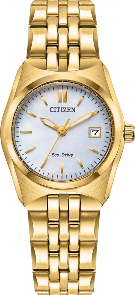 萬年鐘錶 - Citizen 星辰錶 經典光動能女錶 EW2293-56D 錶徑27MM