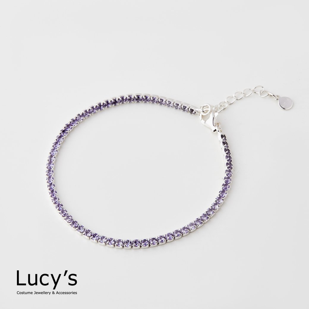彩虹手鍊｜925純銀 財富加倍 (銀紫) (128963)