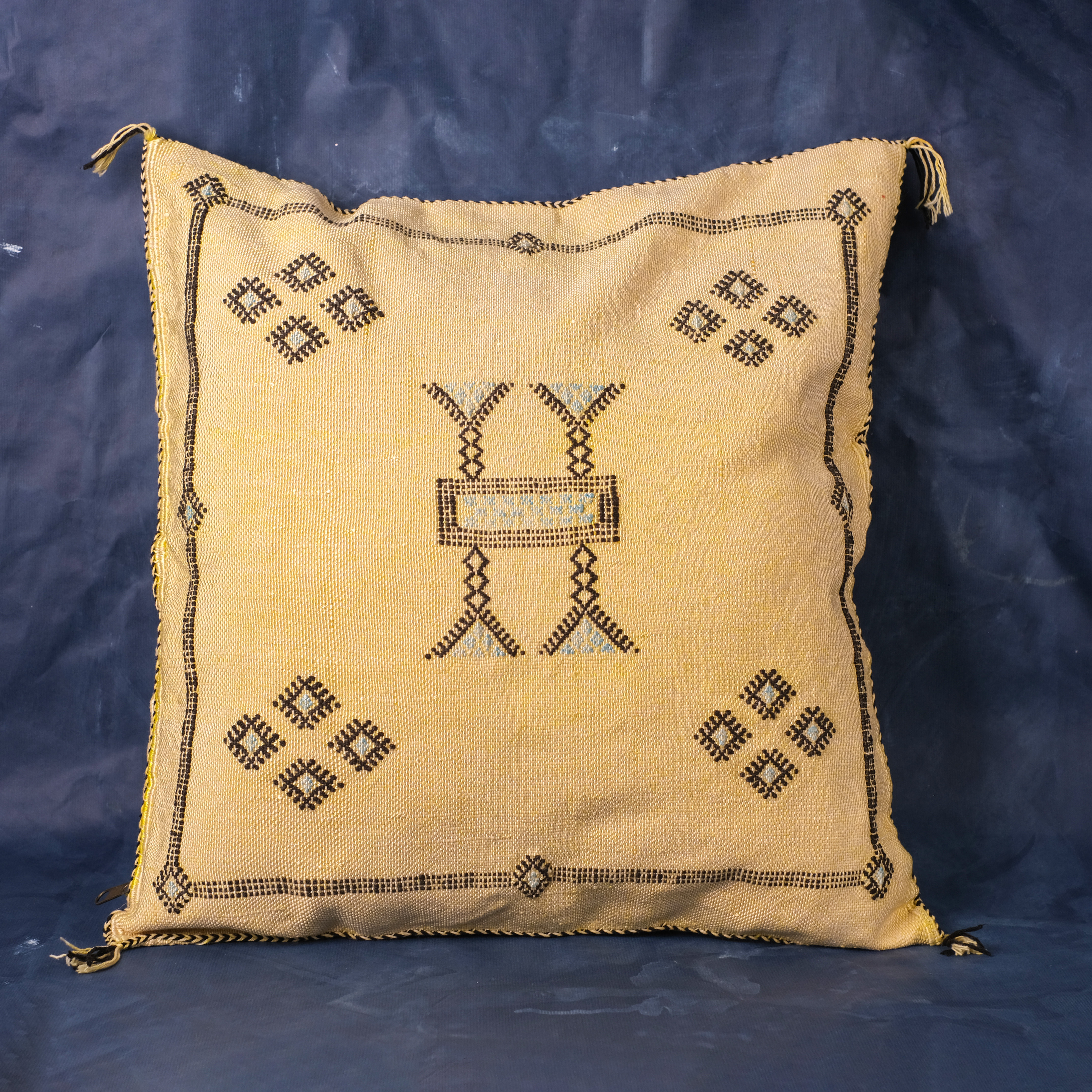 仙人掌手織抱枕套｜檸檬黃｜摩洛哥