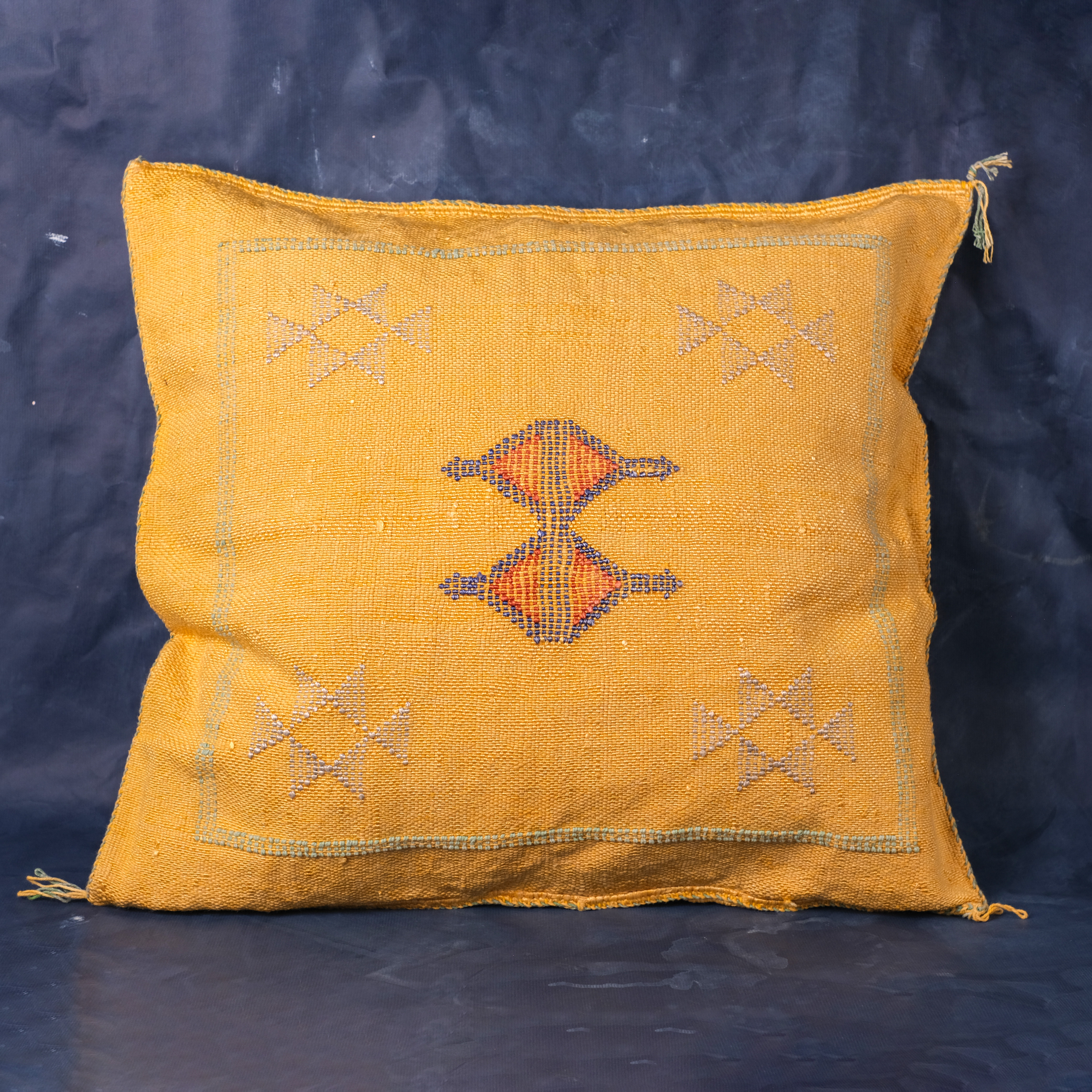 仙人掌手織抱枕套｜檸檬黃｜摩洛哥