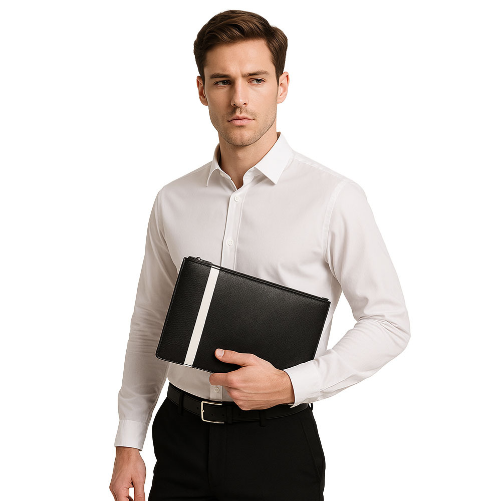 【Rodger Parker 羅杰帕克】RGP-C001黑印 刷拚白 手拿包-