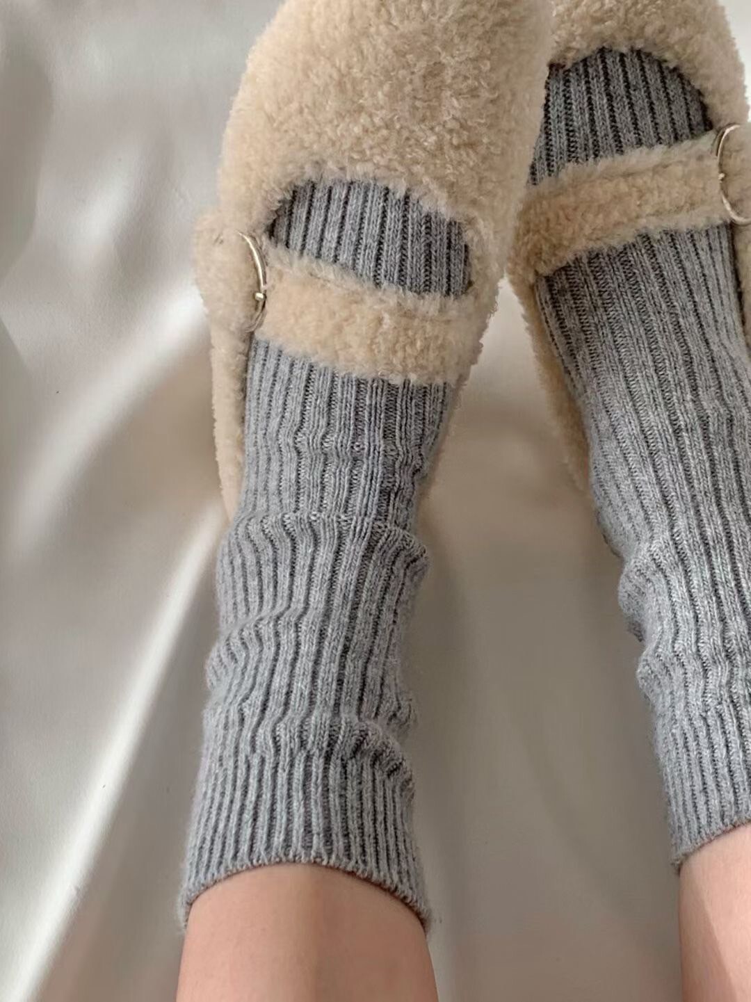 百搭秋冬色系螺紋中筒襪 / 6色