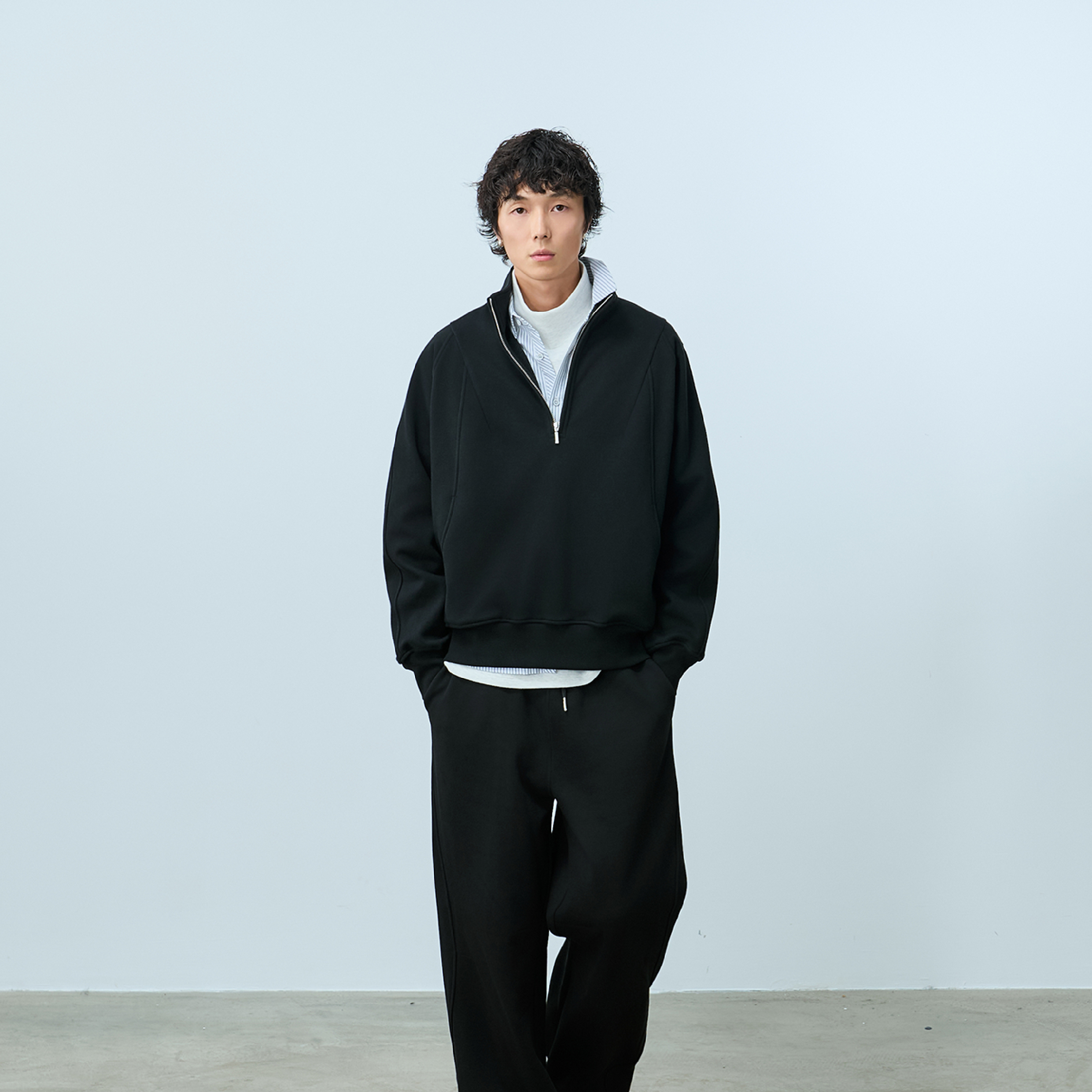 TANOXI Warm Half Zip Sweater 刷毛 半拉鍊大學Tee [TNX-H080]