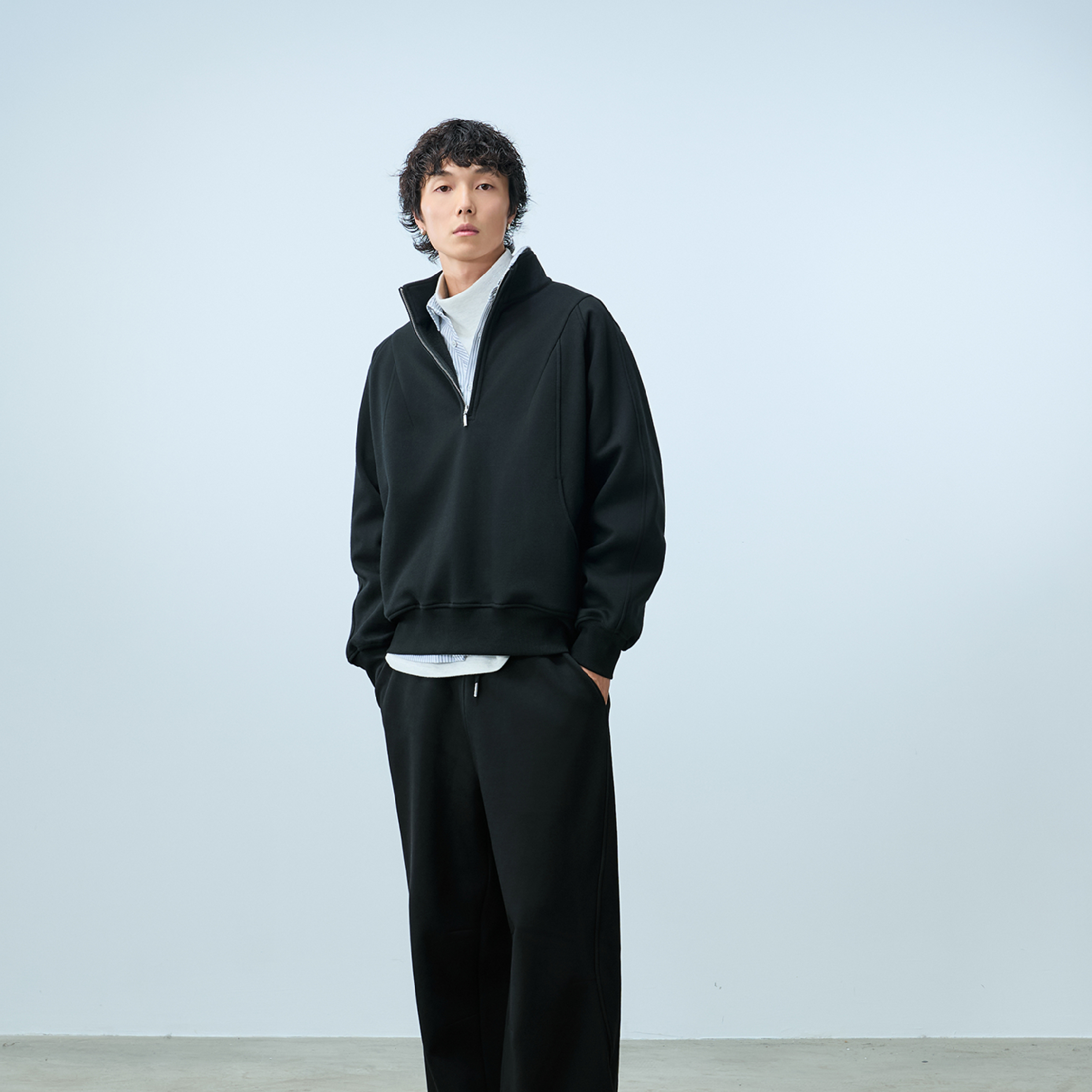TANOXI Warm Half Zip Sweater 刷毛 半拉鍊大學Tee [TNX-H080]