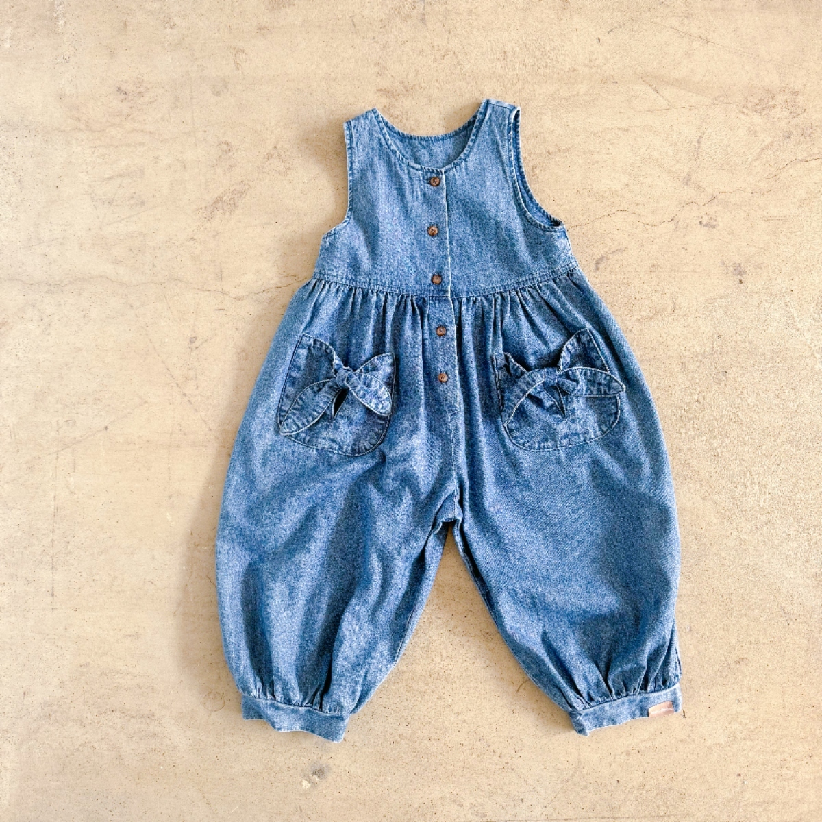 TWIN COLLECTIVE KIDS 蝴蝶結口袋連身褲 Bubble Bow Overall - Lucky Blue