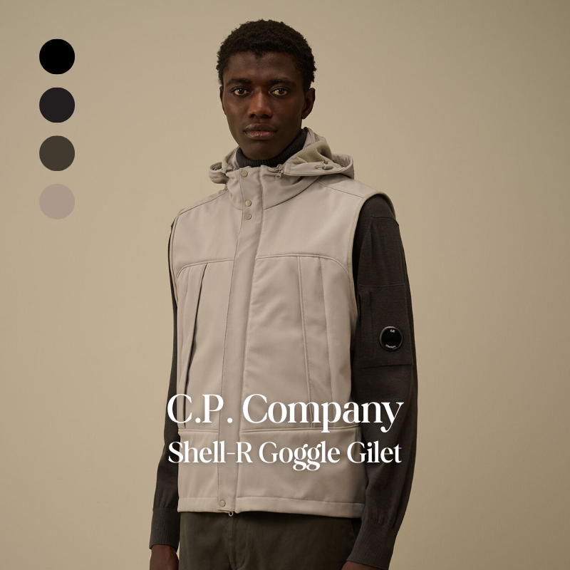 【代購】C.P. Company Shell-R Goggle Gilet 男款連帽工裝背心 – 都市機能・輕量保暖層