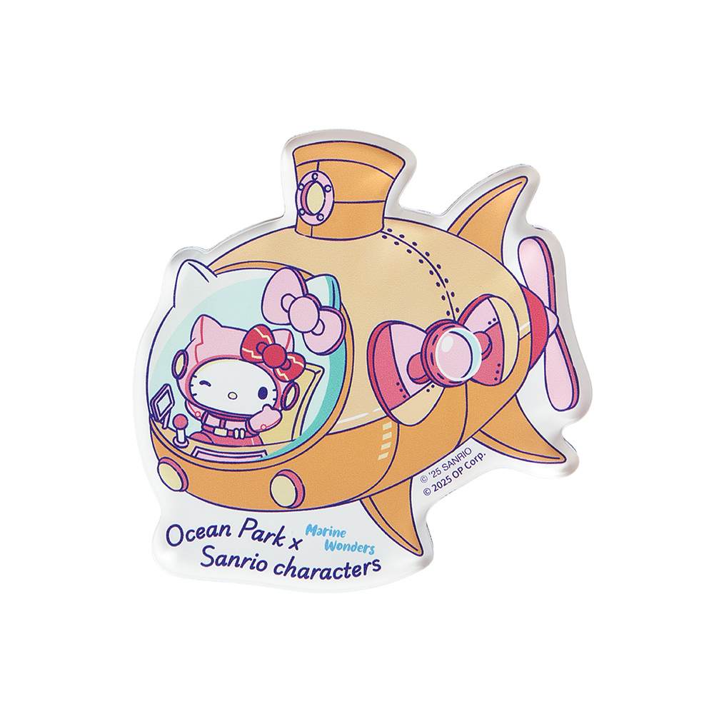 Ocean Park x Sanrio characters 橙色亞加力磁石