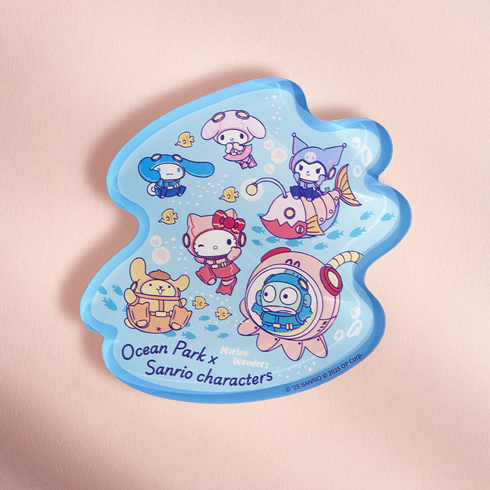 Ocean Park x Sanrio characters 藍色亞加力磁石