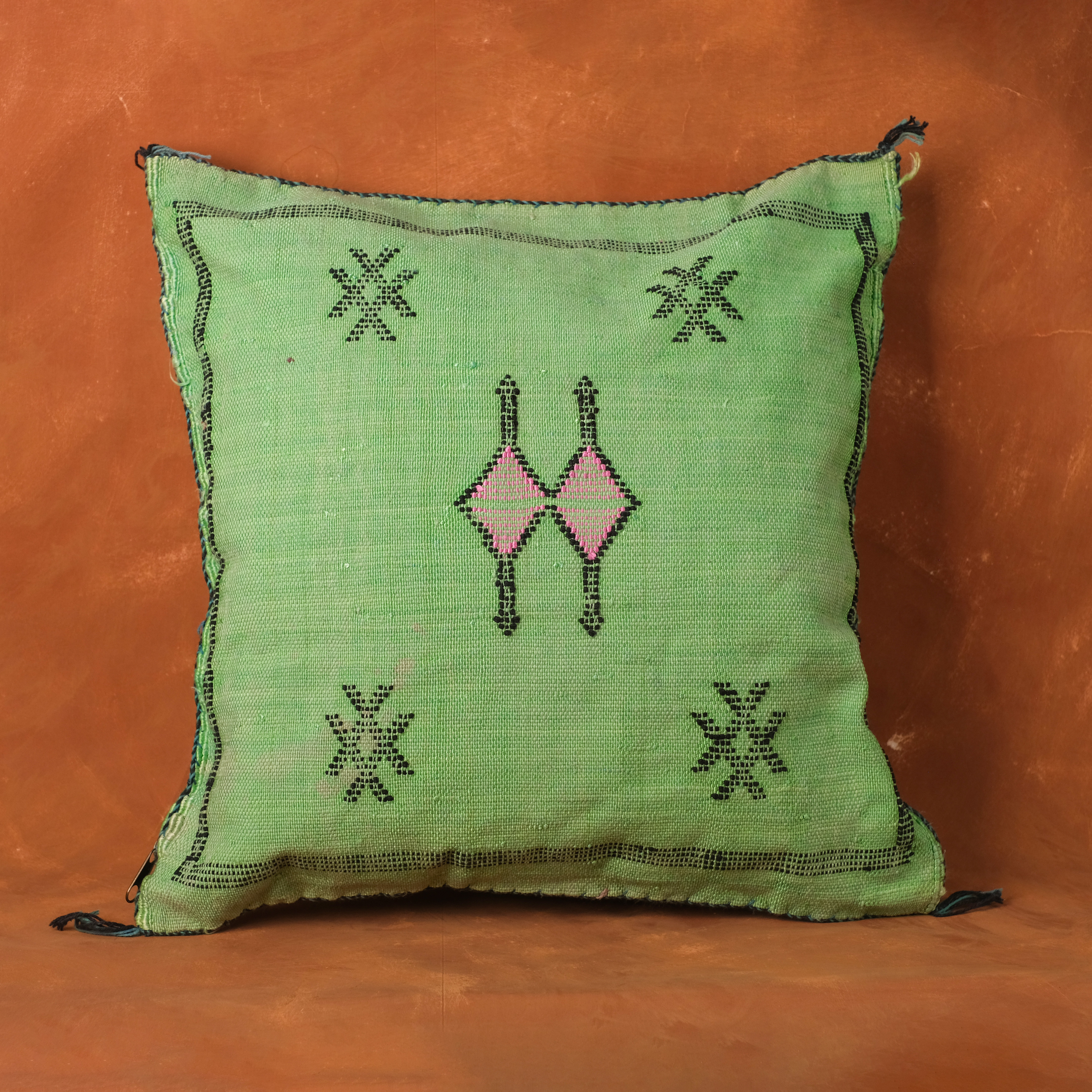 仙人掌手織抱枕套｜仙人掌綠｜摩洛哥