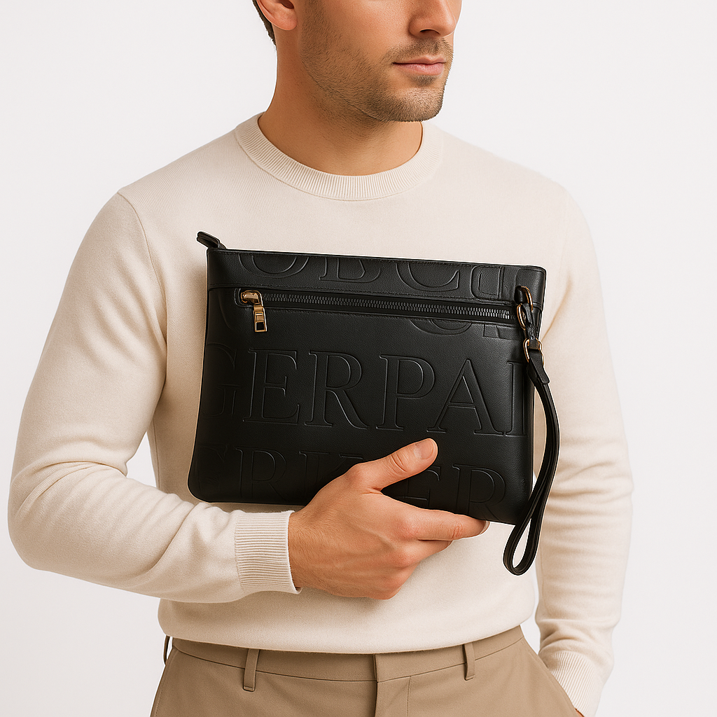 【Rodger Parker 羅杰帕克】RGP-C010 黑壓印 logo 手拿包-