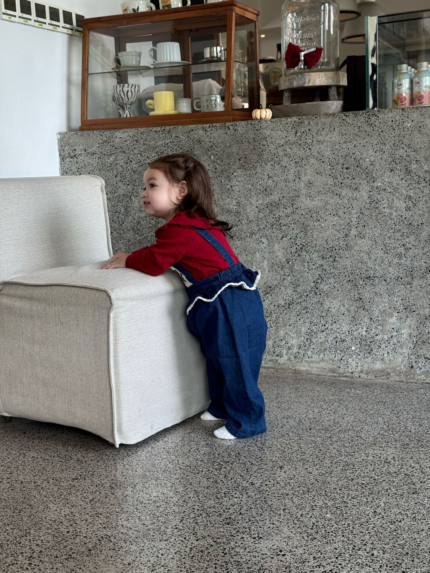 2way刺繡花吊帶褲