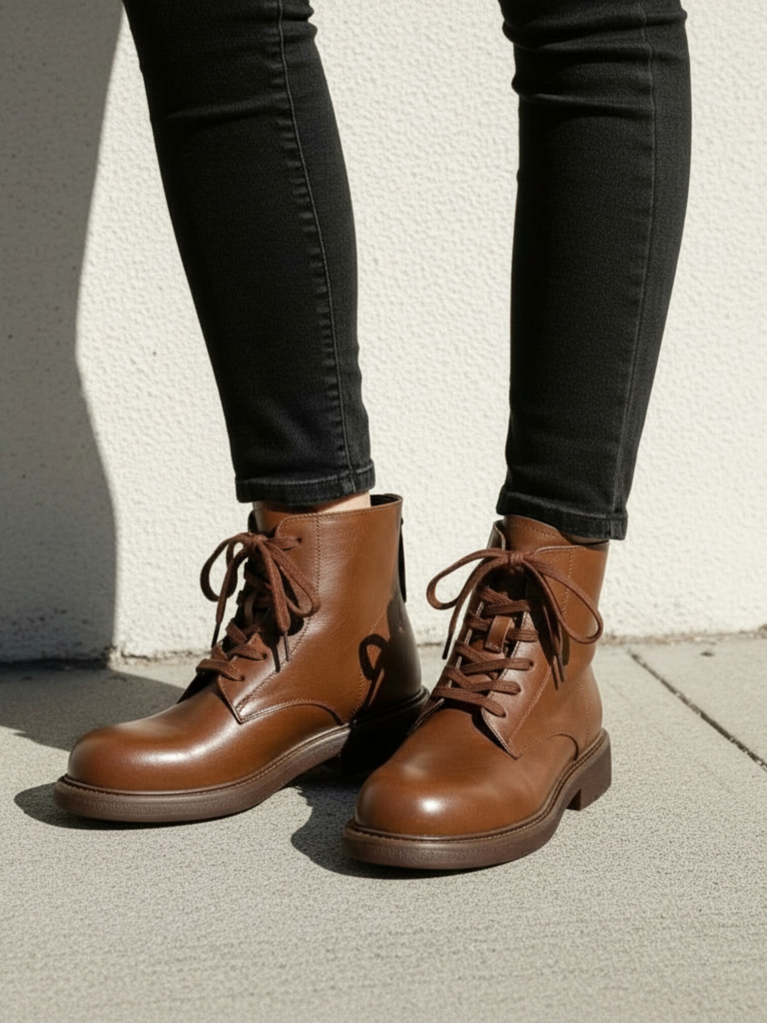 Basic Lace 真皮基本綁帶靴