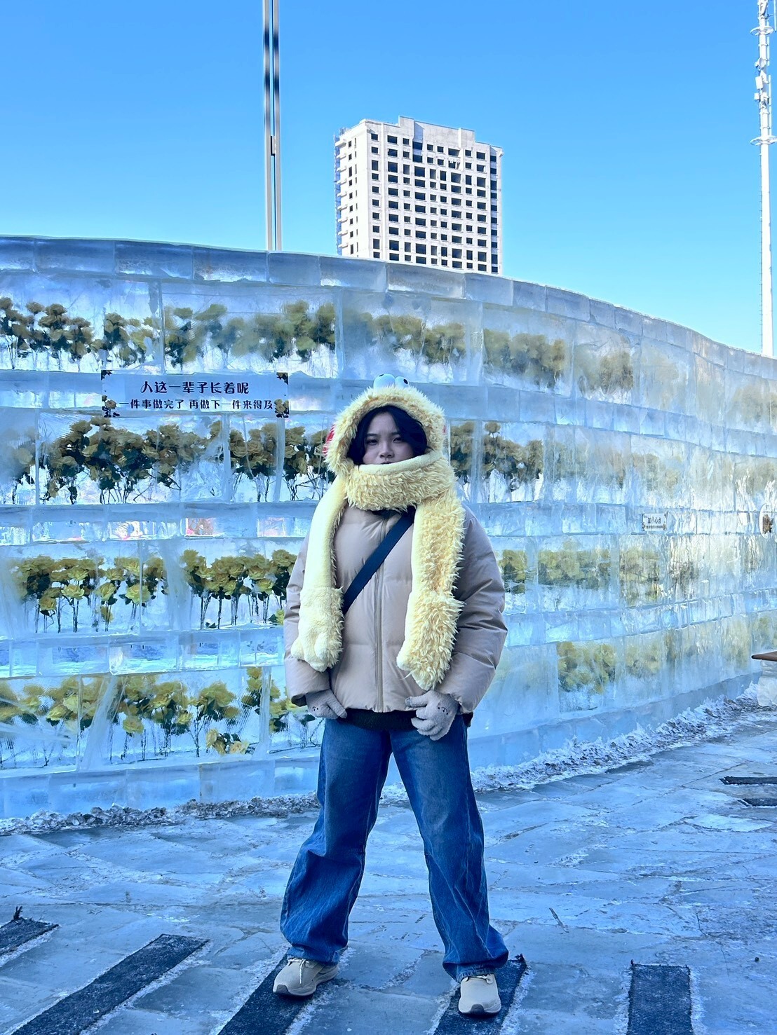 穿著 USTINI 犀牛極地鞋 徜徉在雪地中