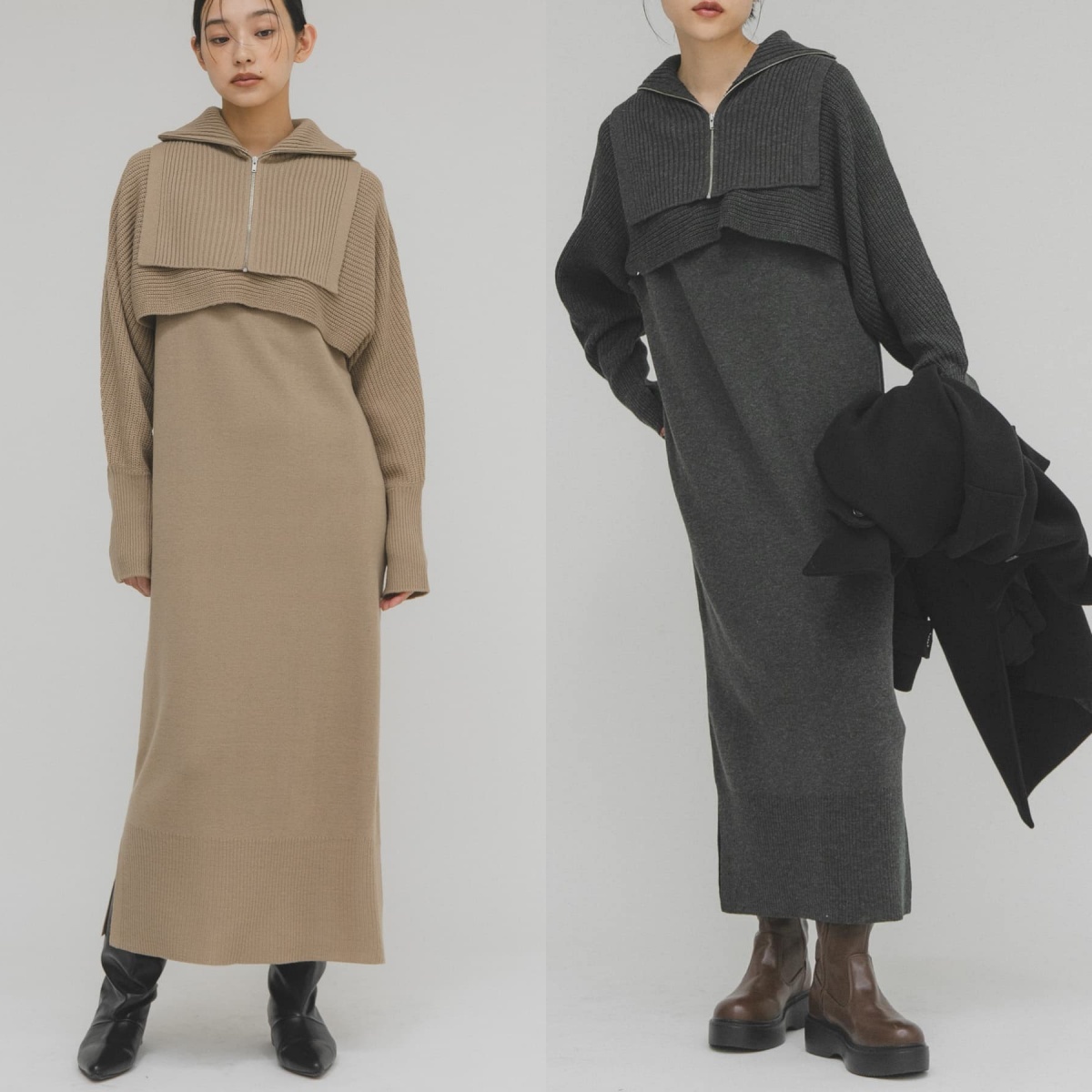 先行特價預購┃日本 KBF 兩穿 高領 針織 連身裙