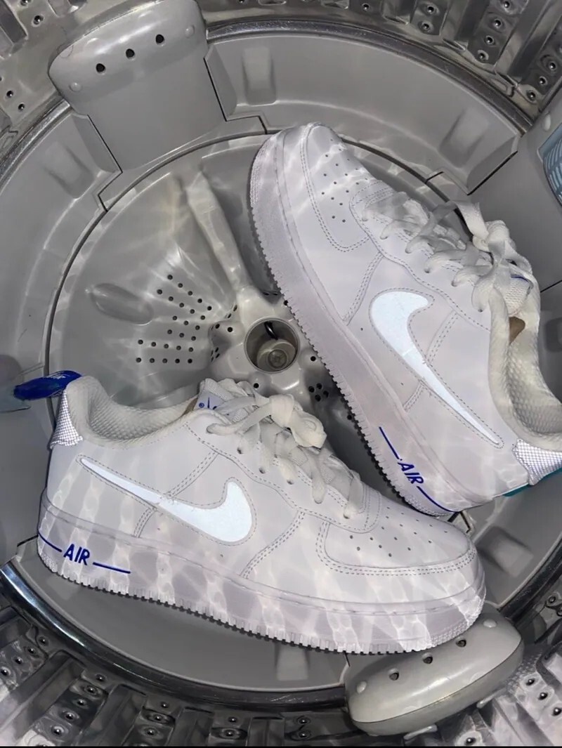 KTQ STORE ‧ Nike Air Force 1 白藍色 荔枝皮 3M反光 大童款 DD3227-100