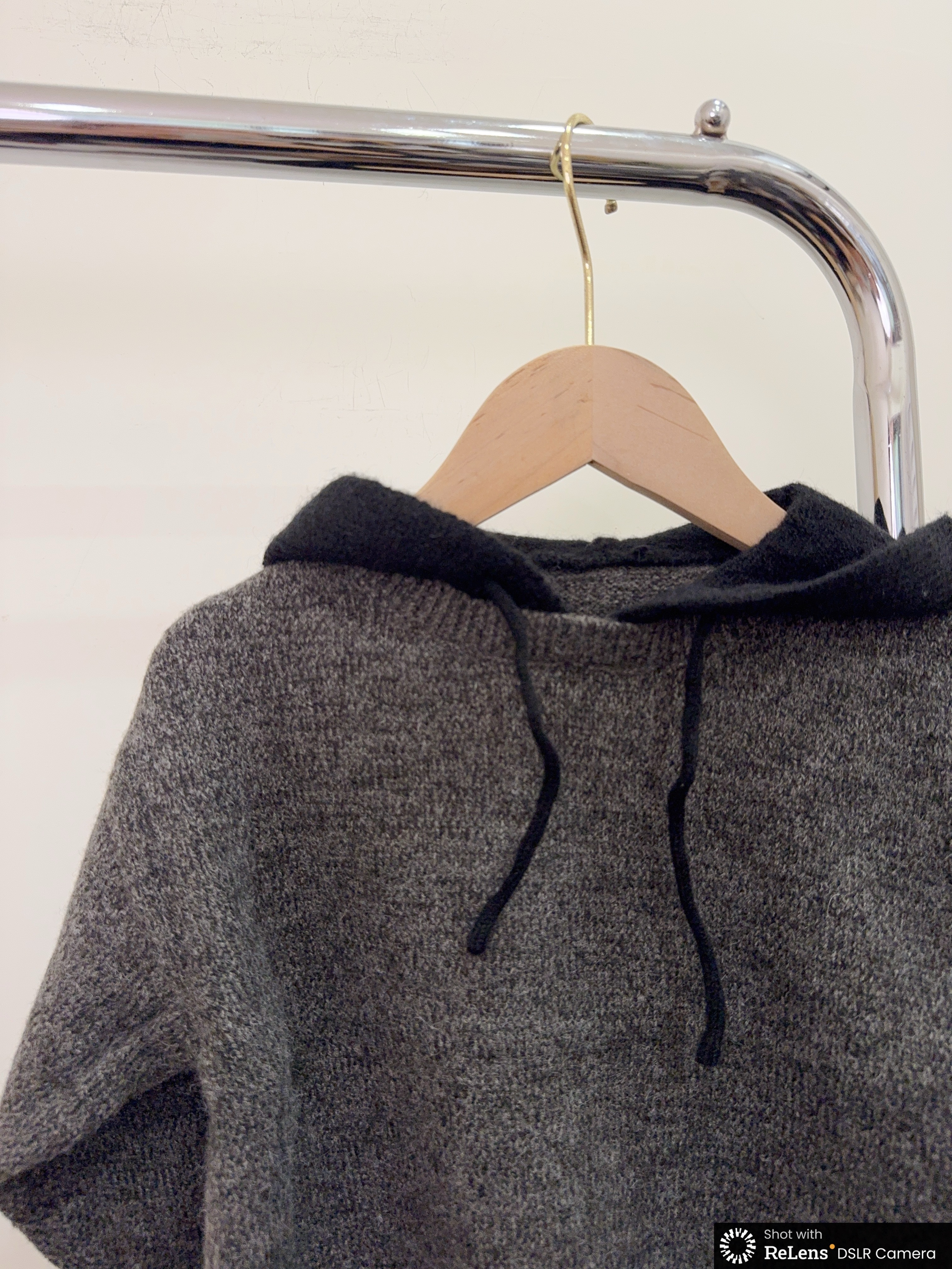 Y07570假兩件連帽針織毛衣